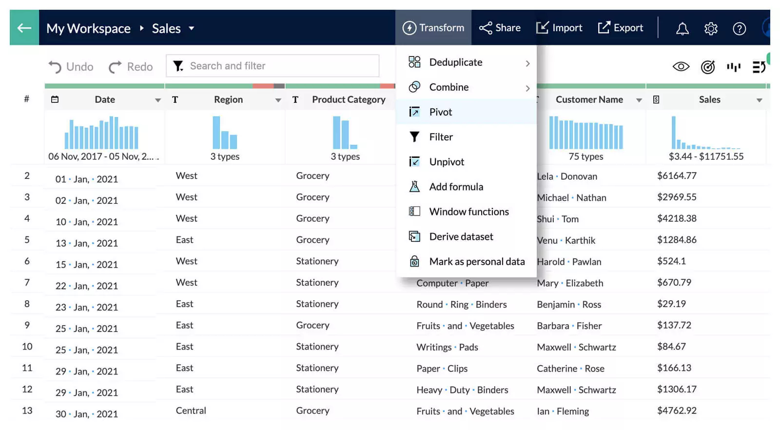 Zoho Analytics Data Prep