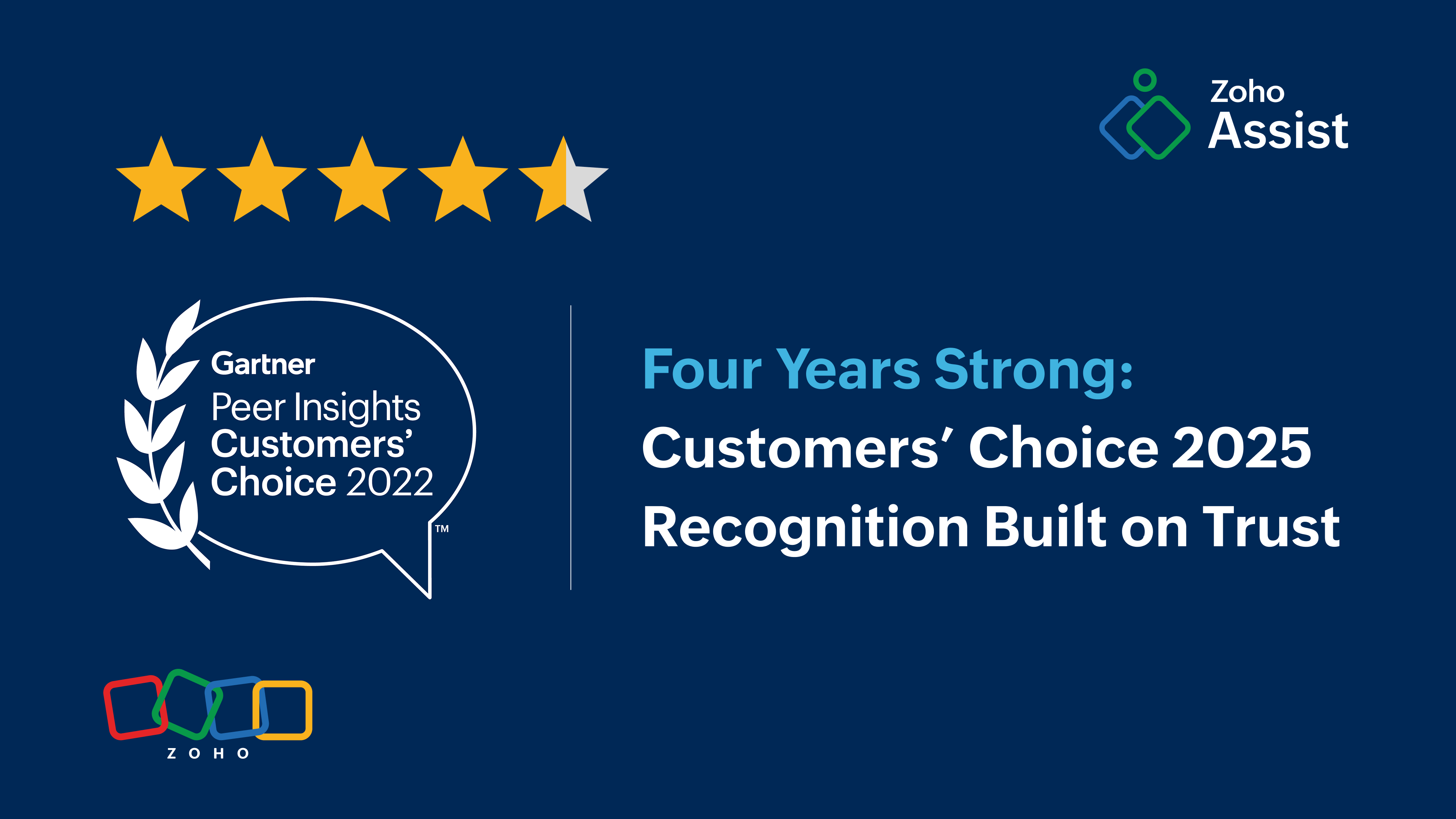 Four years strong: Zoho Assist wins Customers’ Choice 2025 in the Remote Desktop Category