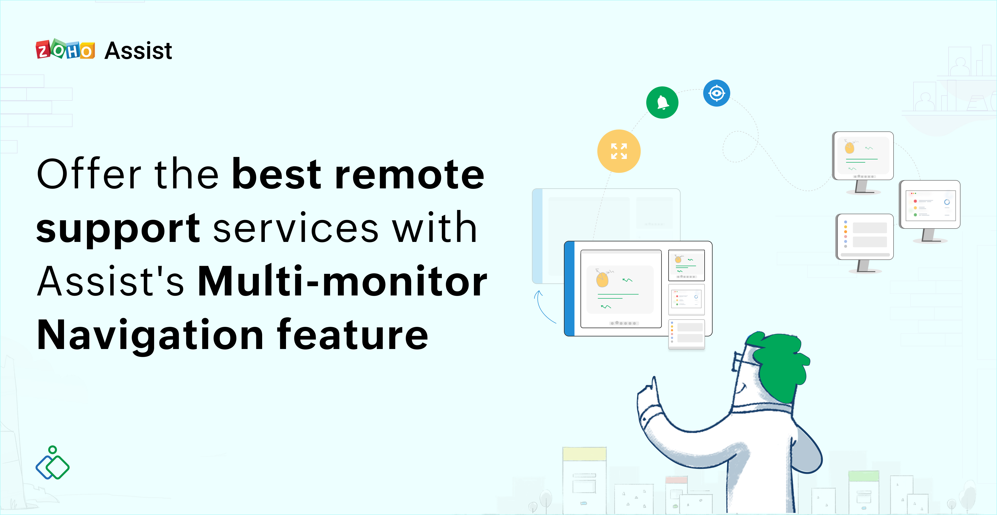 Connect and view multiple monitors concurrently during a session