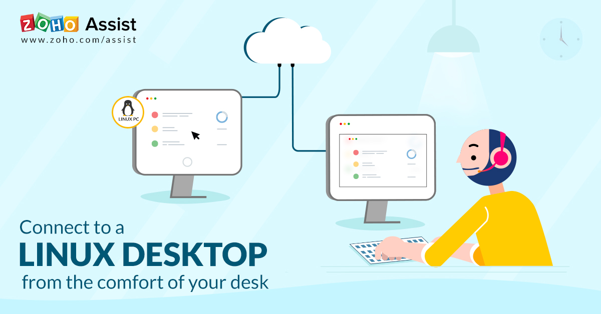 Linux connect. Zoho assist.