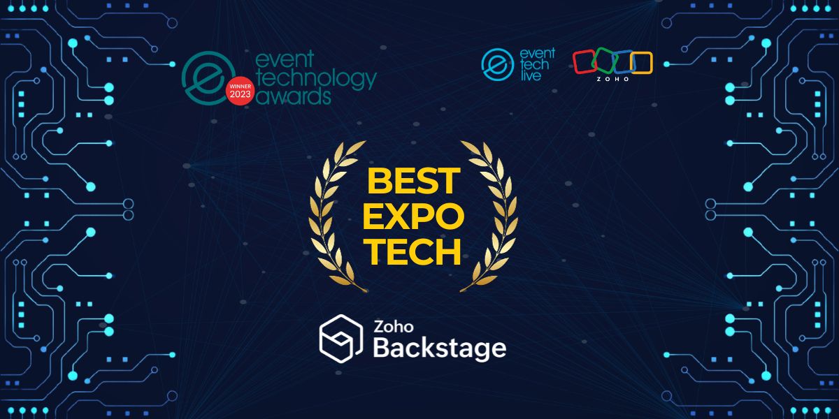 Zoho Backstage wins Best Expo Tech award at Event Tech Live '23!