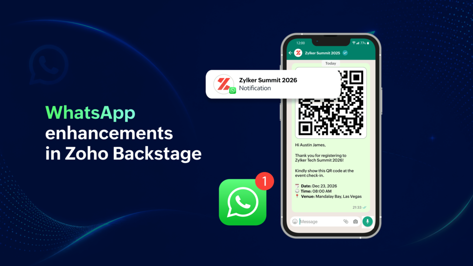 WhatsApp messages for events: Zoho Backstage enhancements