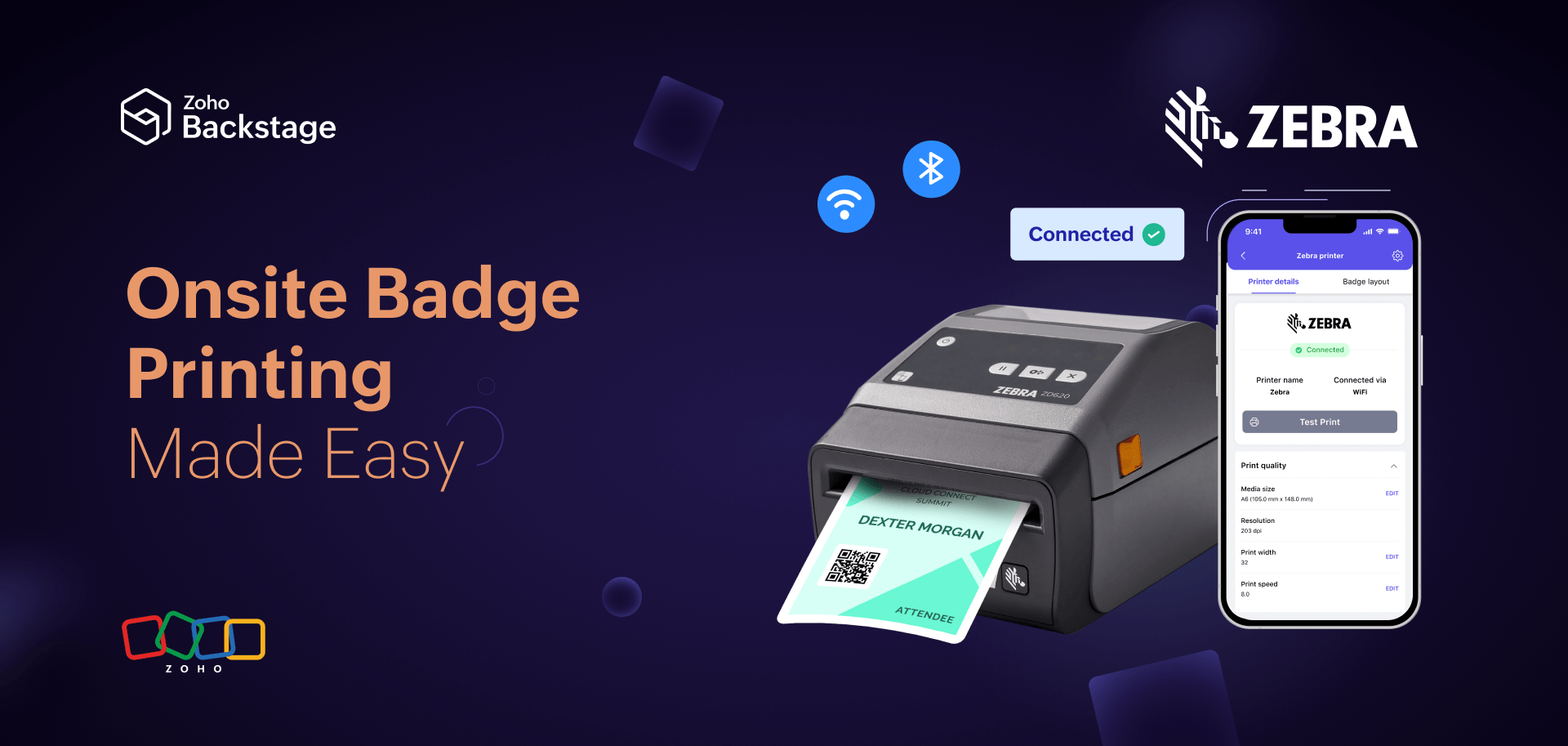 Onsite badge printing made easy—Backstage integrates with Zebra printers