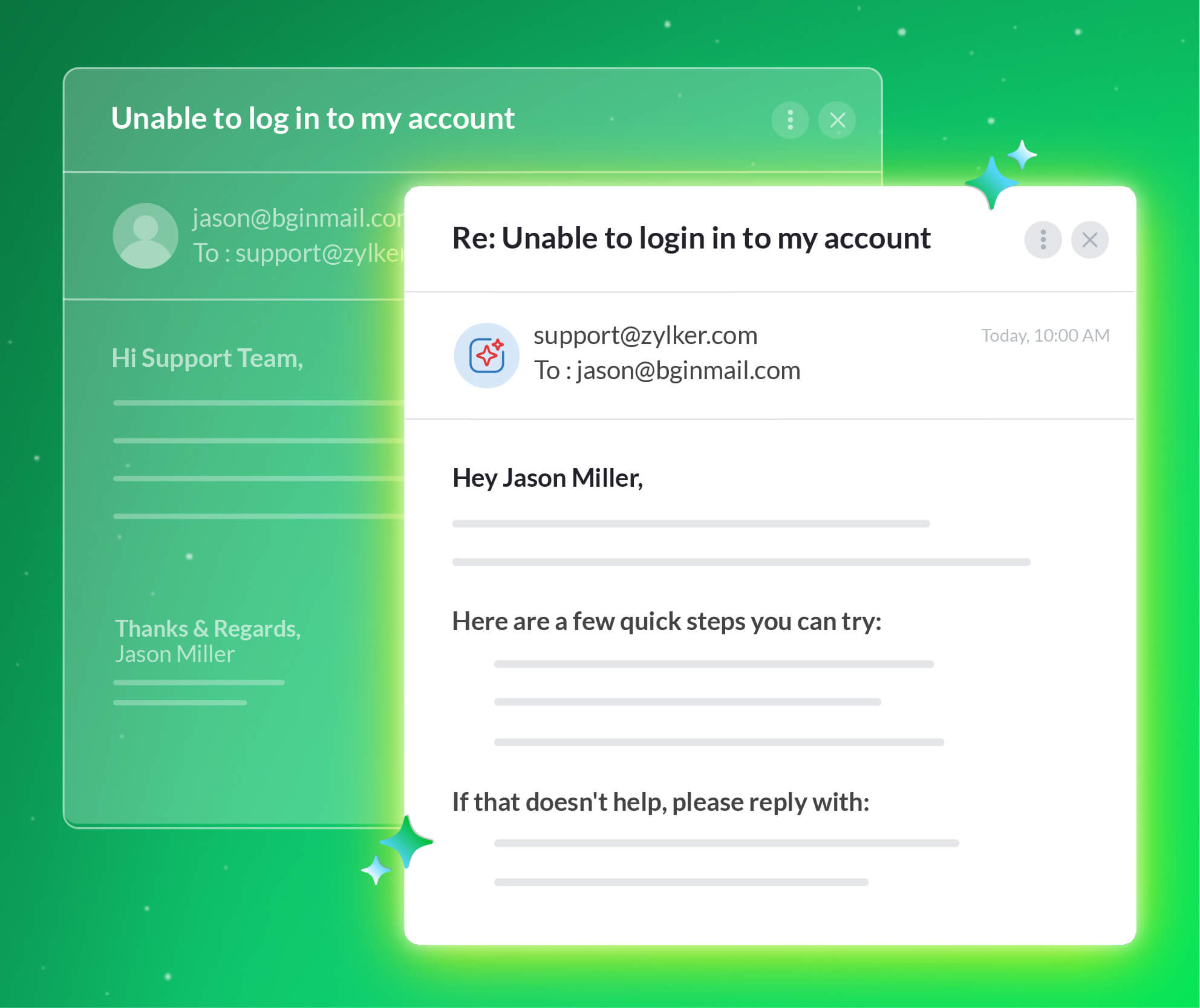 Reply Assistant for emails and WhatsApp messages in Bigin