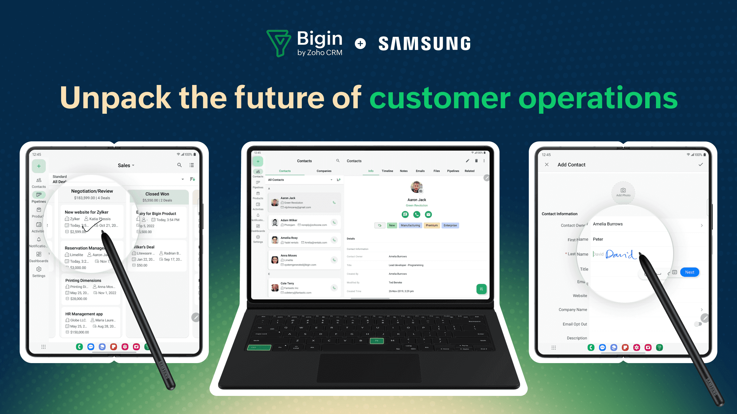 Unpack the future of customer operations with Bigin for Samsung