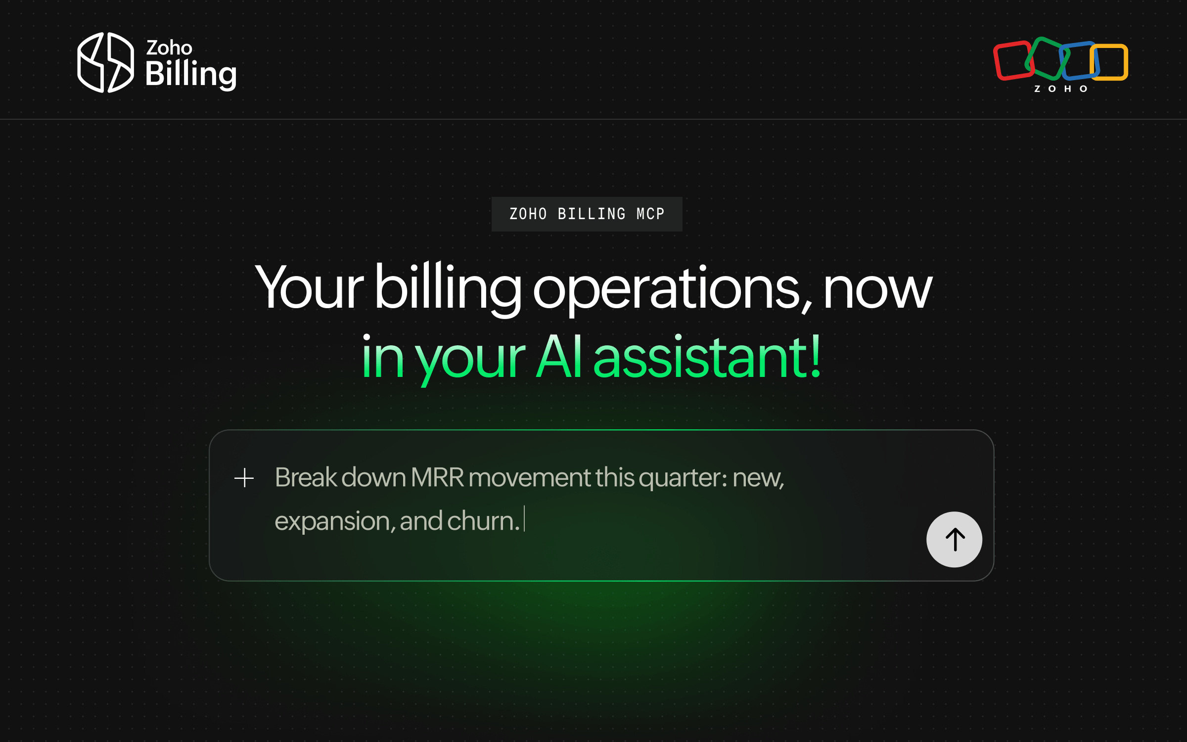 Zoho Billing can now be managed with your AI assistant | Zoho MCP