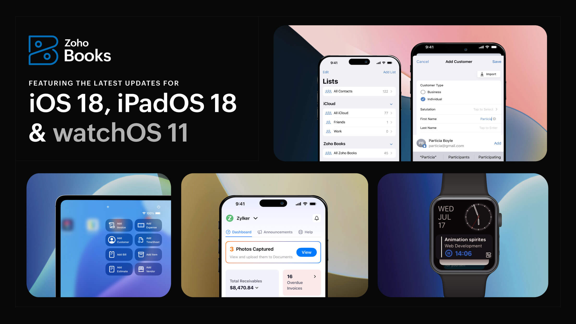 Unveiling the Latest Zoho Books Updates for iOS 18, iPadOS 18, and watchOS 11