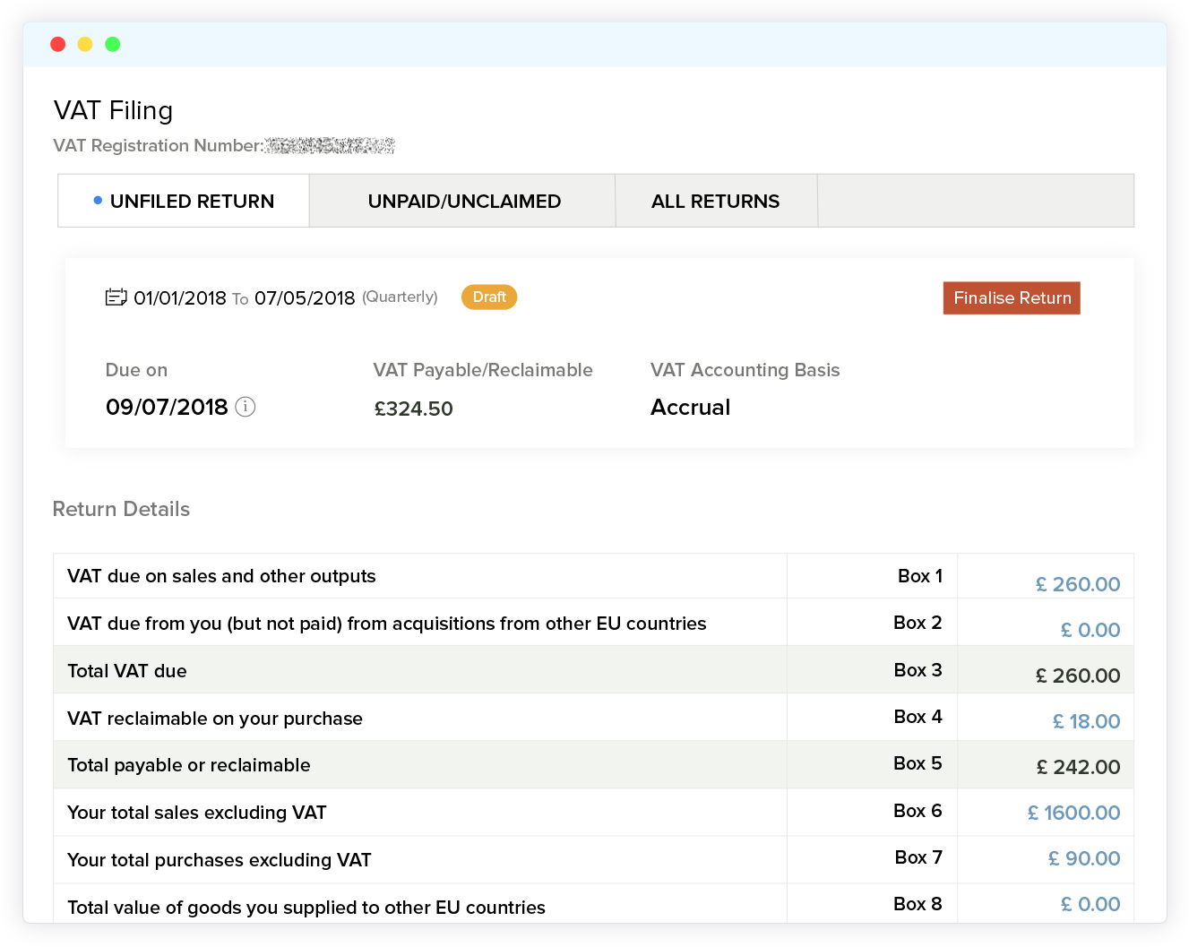 Zoho VAT reports