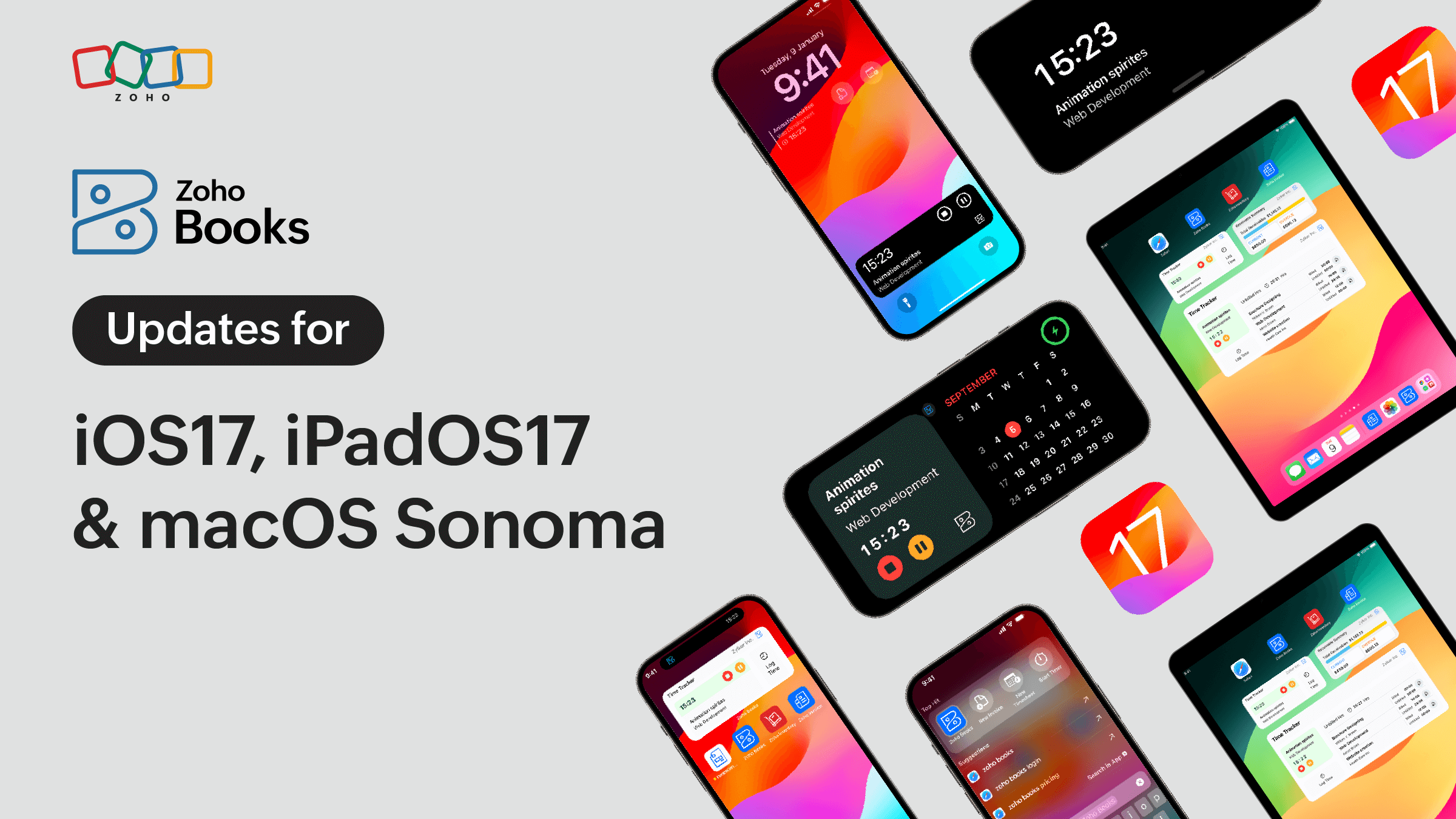 Zoho Books iOS 17, iPadOS 17, and macOS Sonoma updates