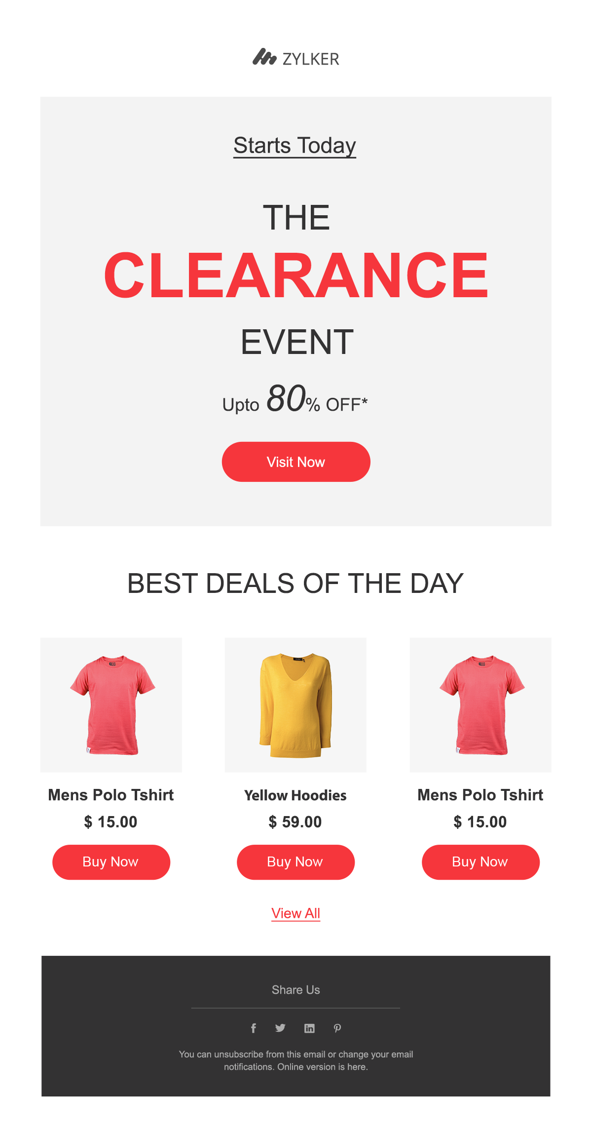 Emmanuel's Email : Clothing clearance sale