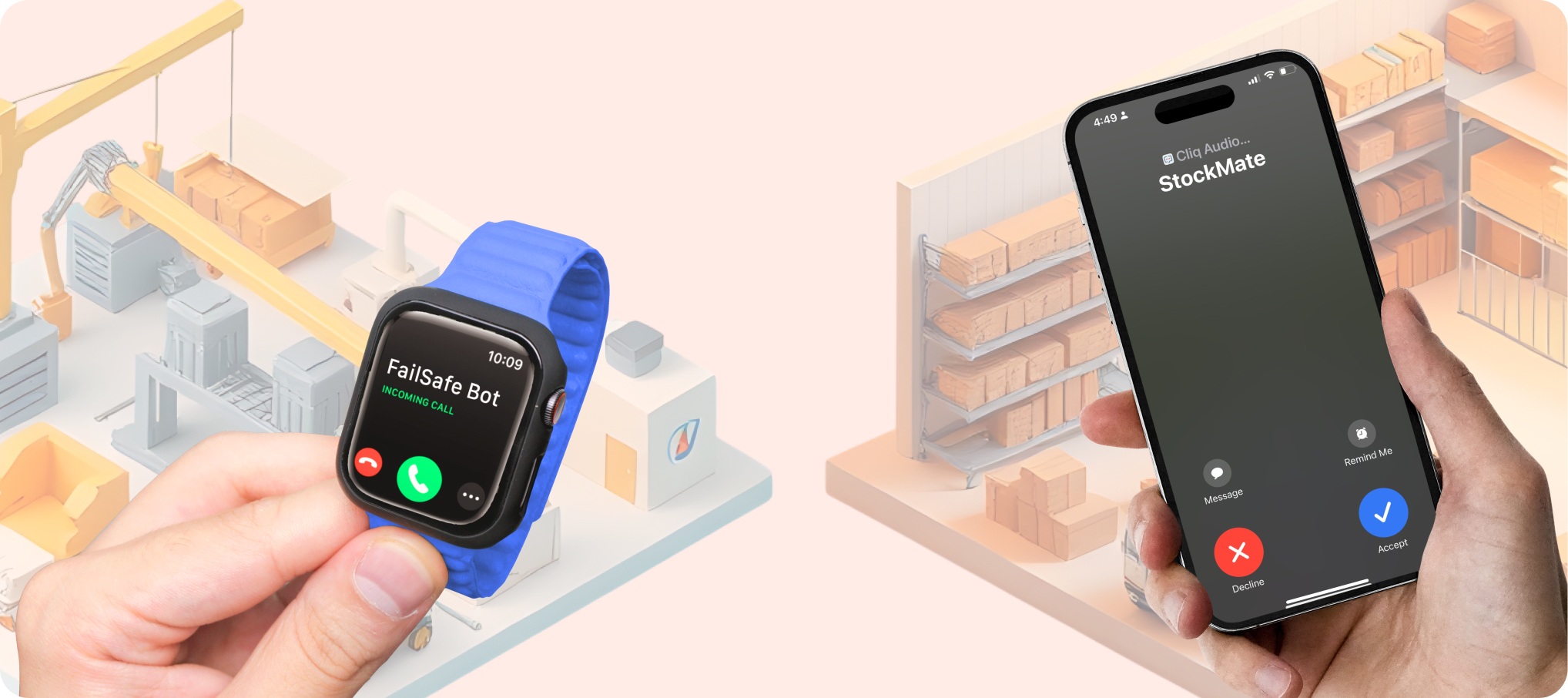 Cliq Bot Calls via Smartwatch and Apple iOS Devices