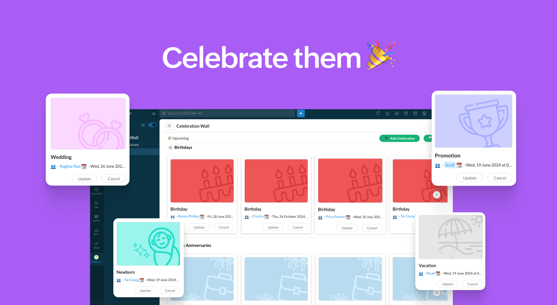 Celebrate employees with Zoho Cliq