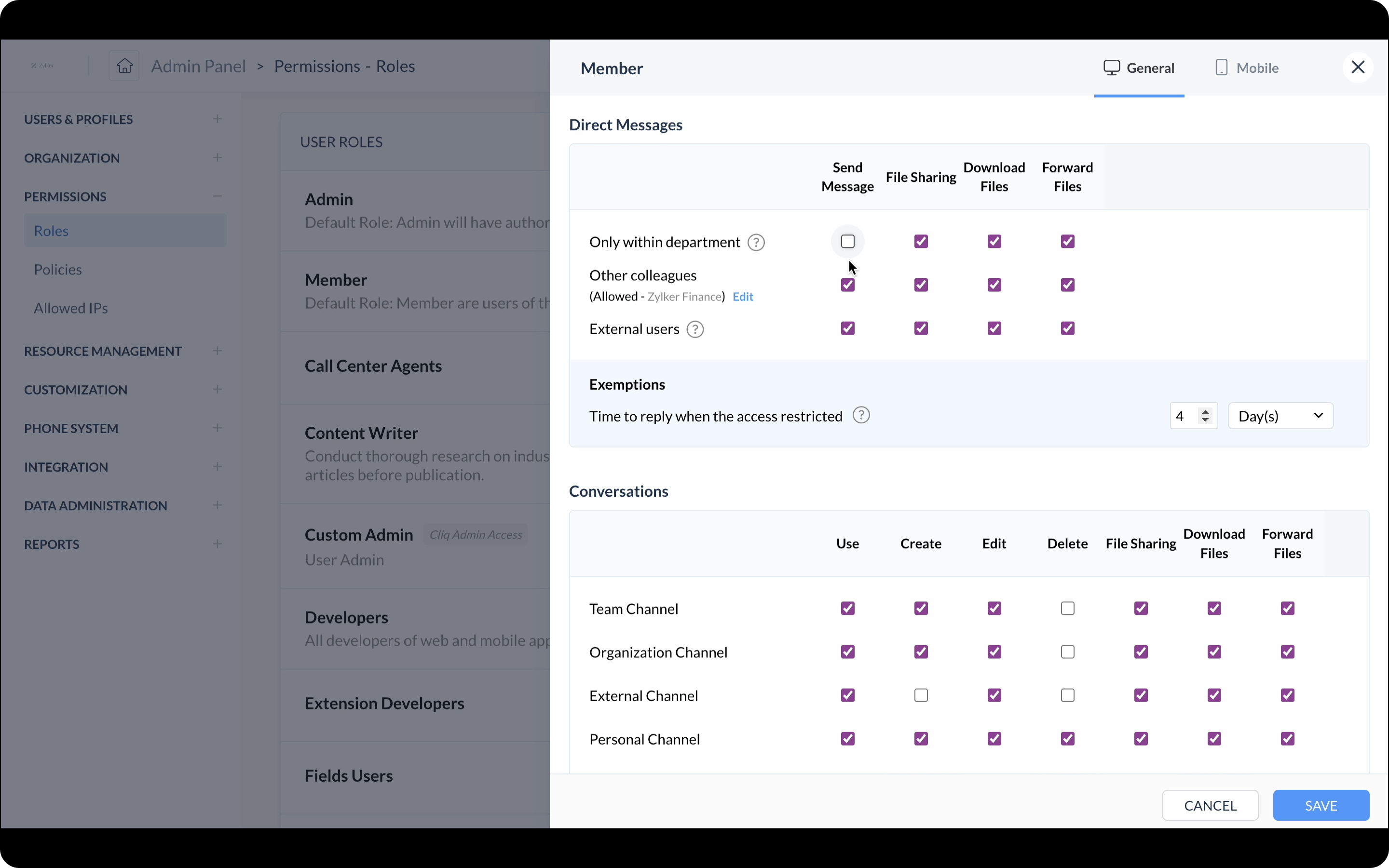 permissions-based-on-roles-cliq