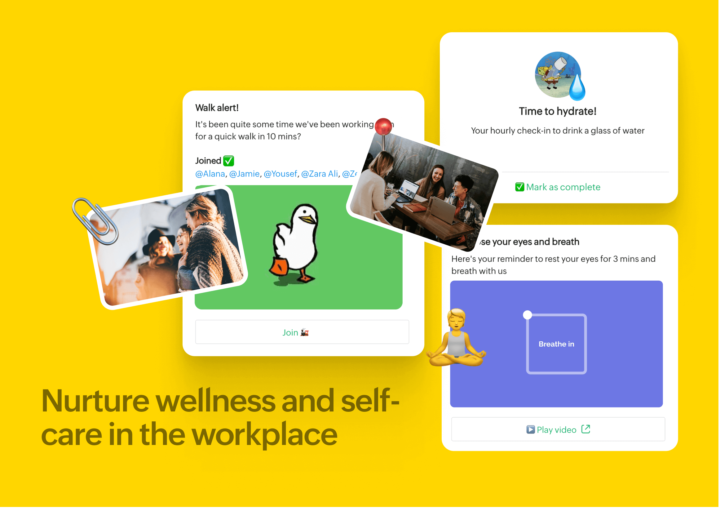 Wellness and self-care for Zoho Cliq