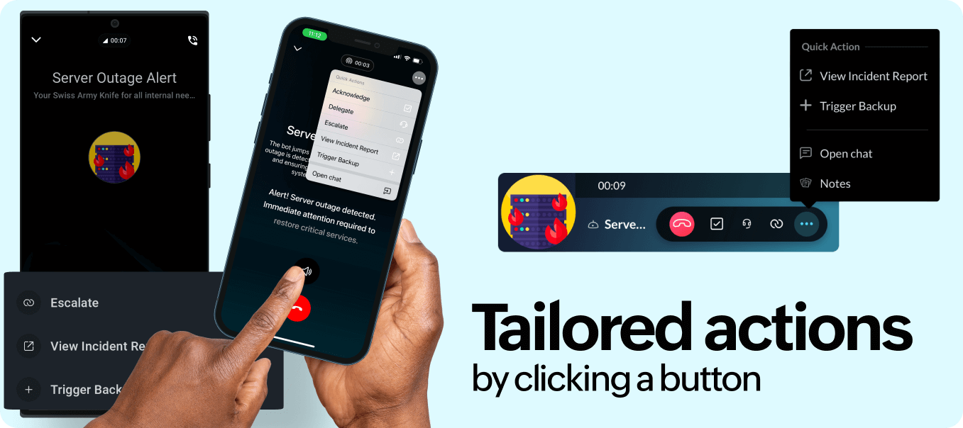 Tailored action buttons via Bot calls