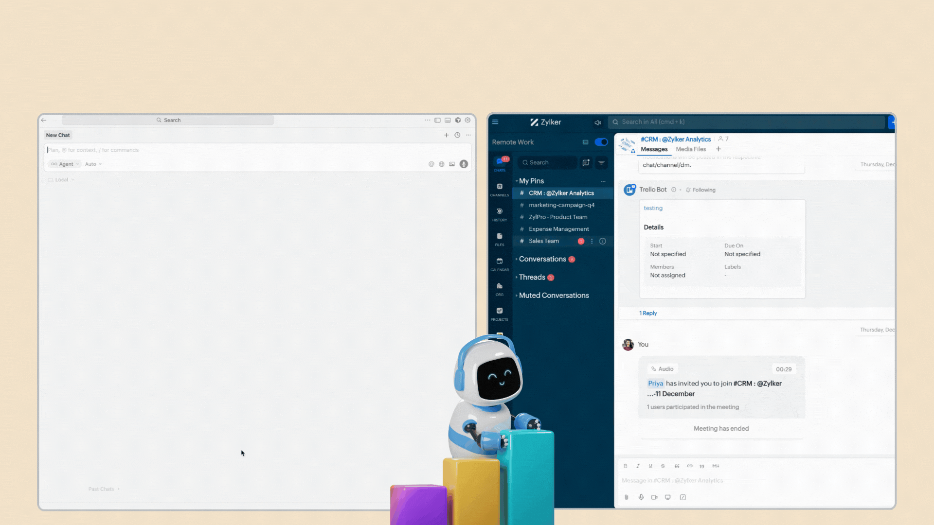 CRM leads with AI auto scheduled in Zoho Cliq sales channel with Zoho Cliq mcp