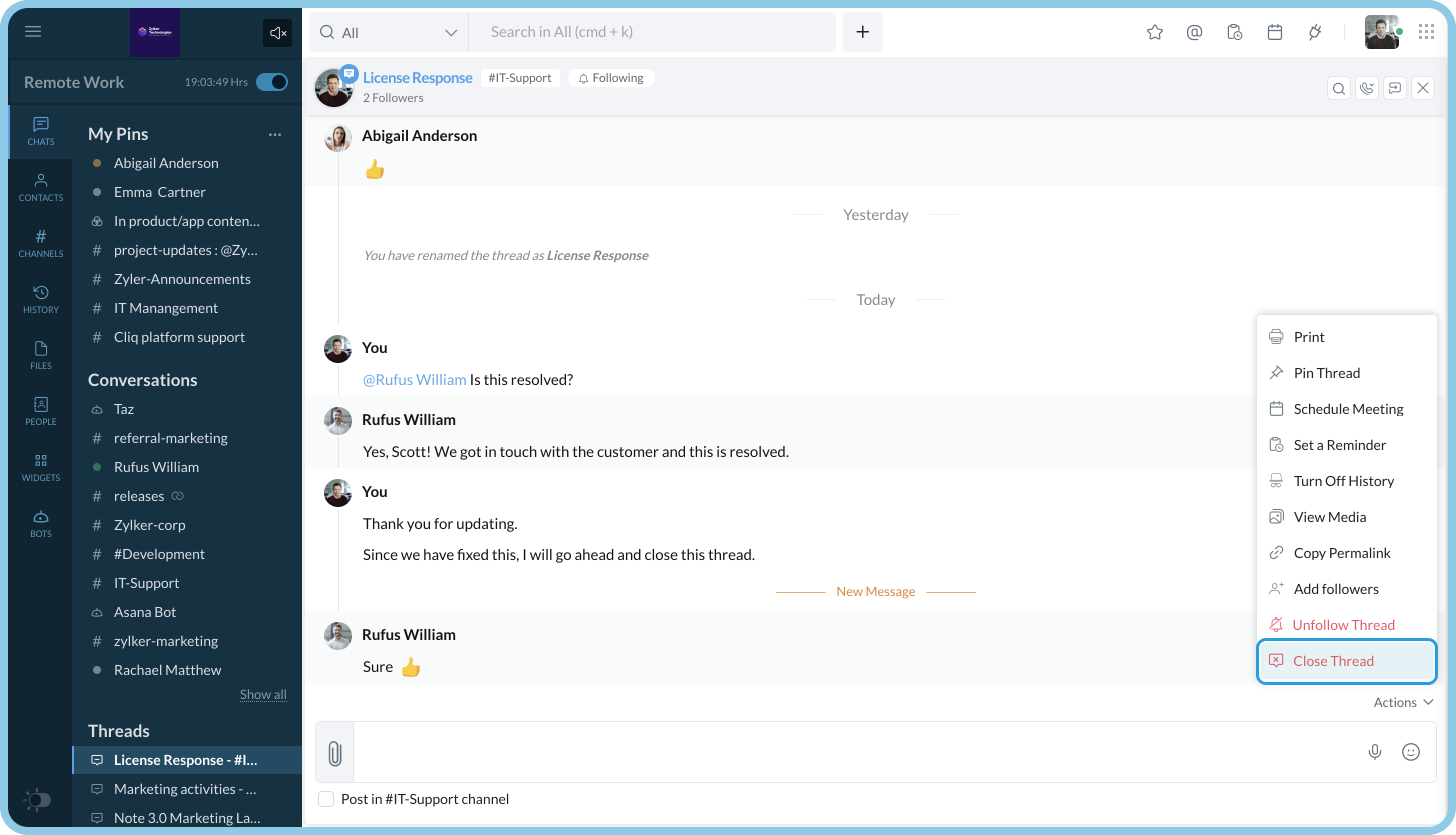 Keep your conversations organized with chat threads!