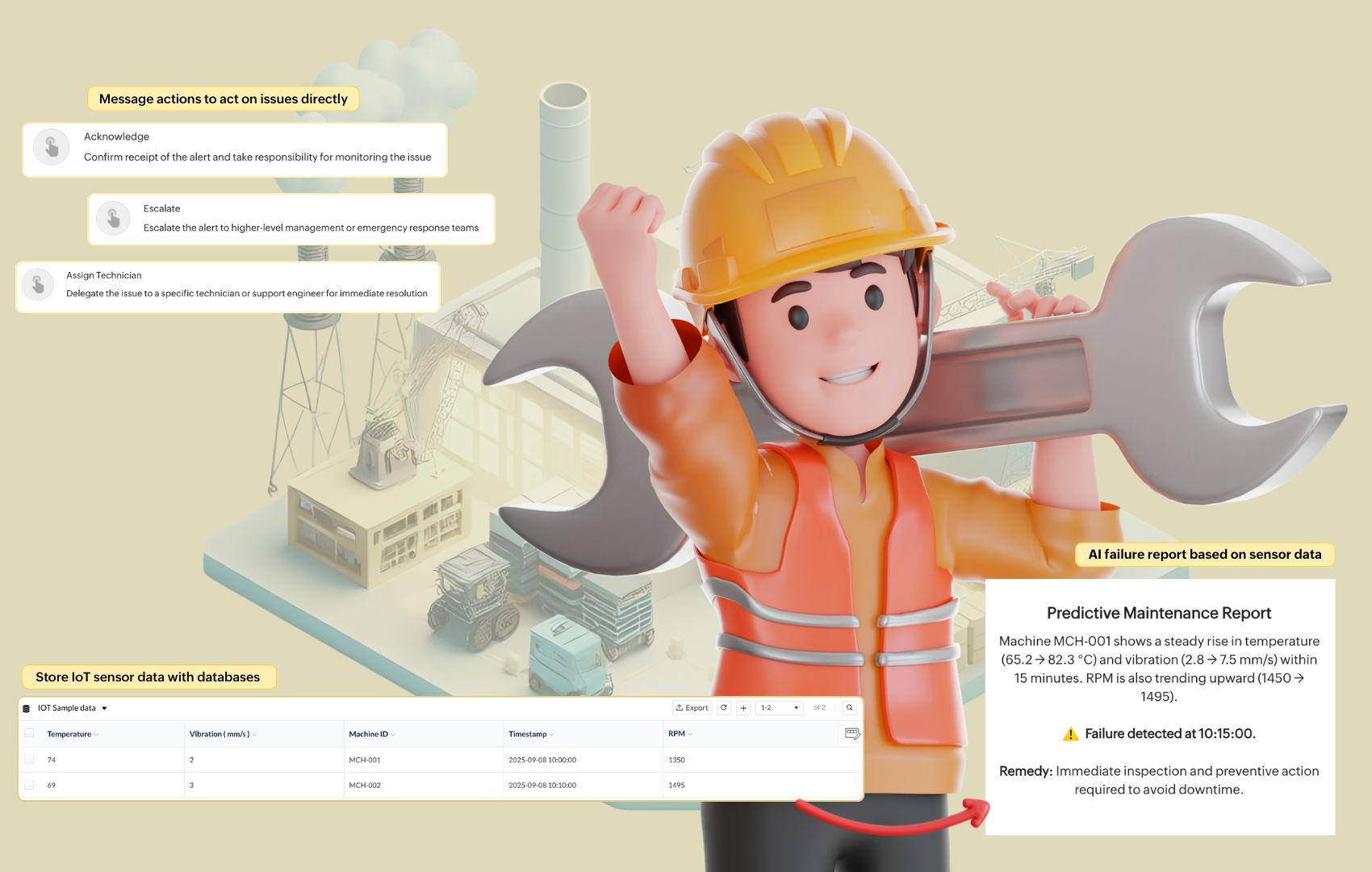 IoT Sensor data PRM manufacturing production lines maintenance alerts