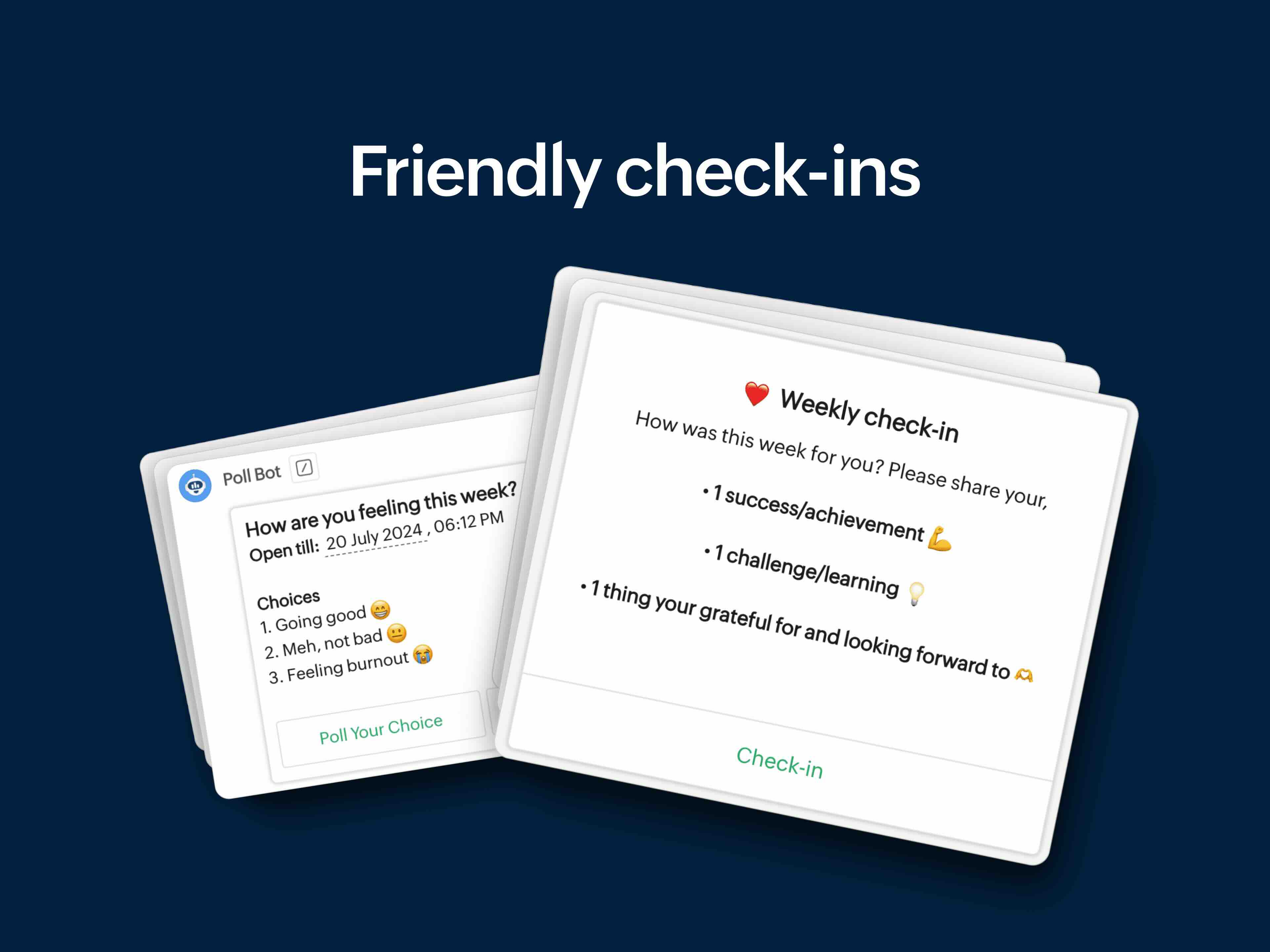 Friendly check-in in Zoho Cliq