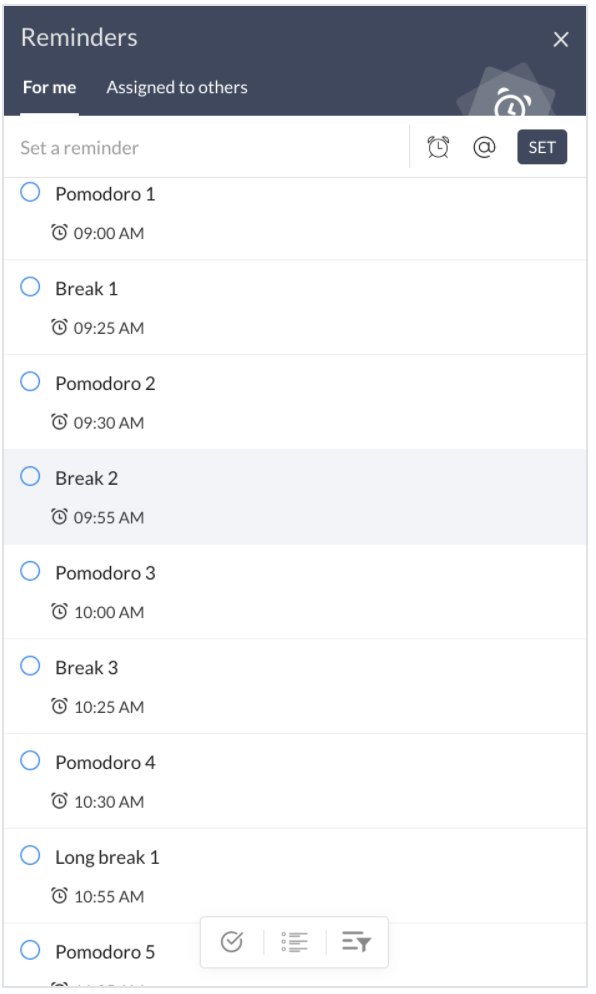 Time management using the Pomodoro technique in Cliq - Zoho Blog