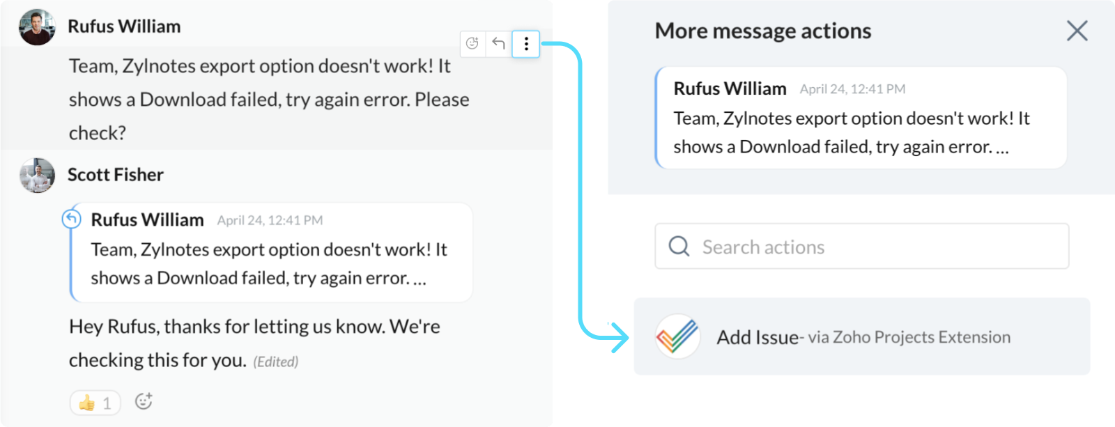 Zoho Cliq - Zoho Projects Integration