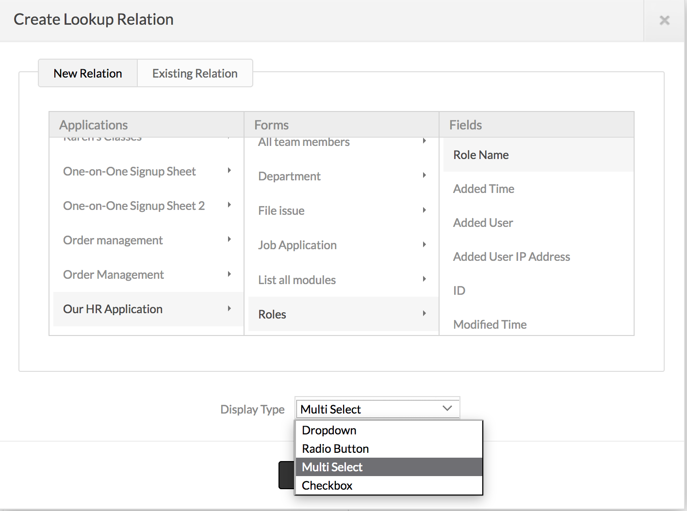 roles lookup