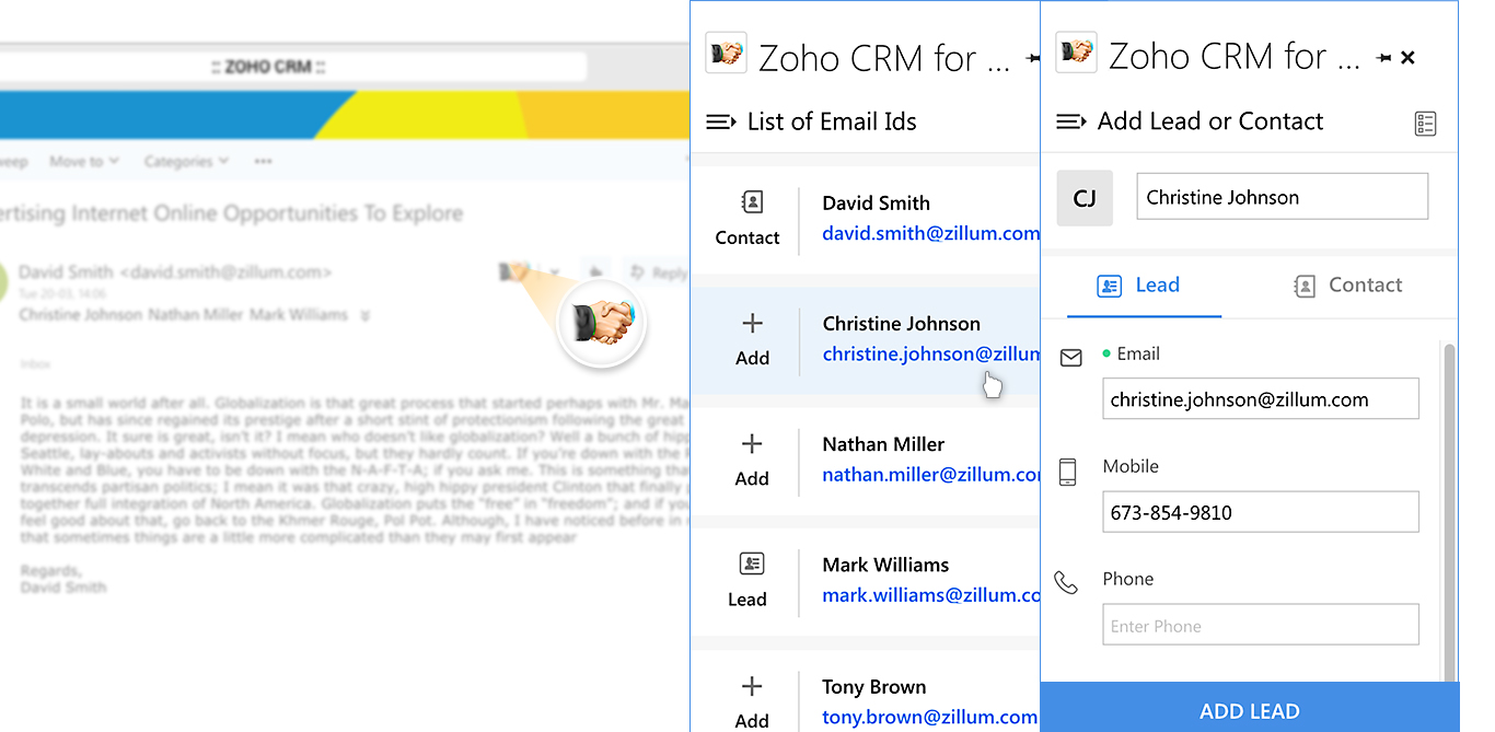 Zoho Crm Outlook Add In Announcing Stylish Interactive Ui With New Features Zoho Blog 2944