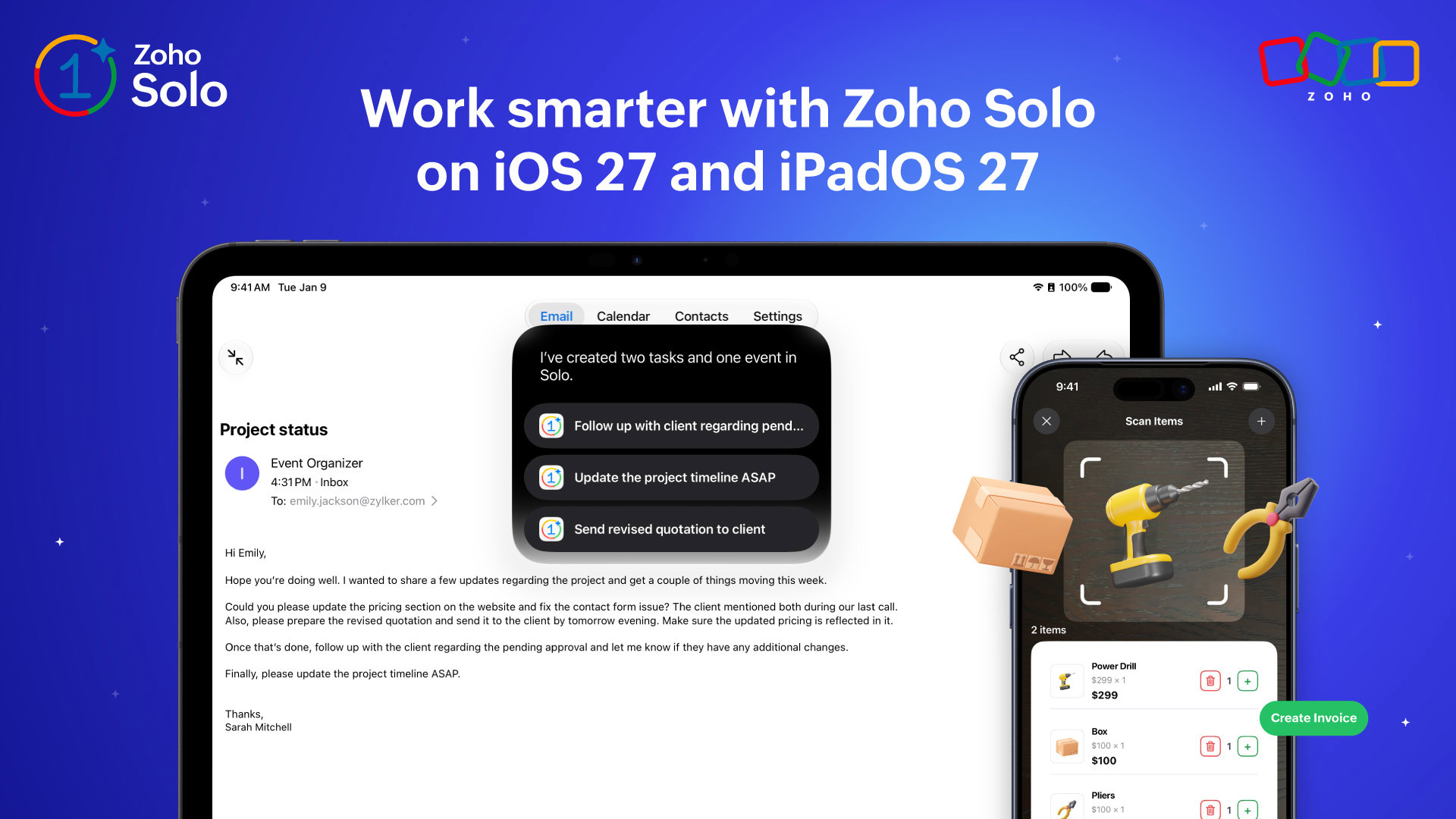 Work smarter with Zoho Solo on iOS 27 and iPadOS 27