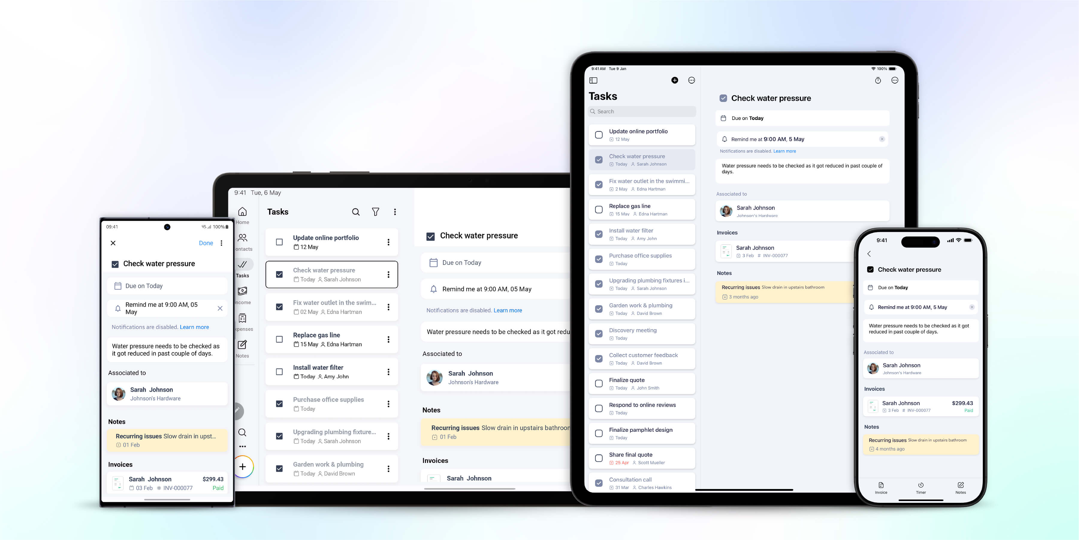 Zoho Solo data sync across device