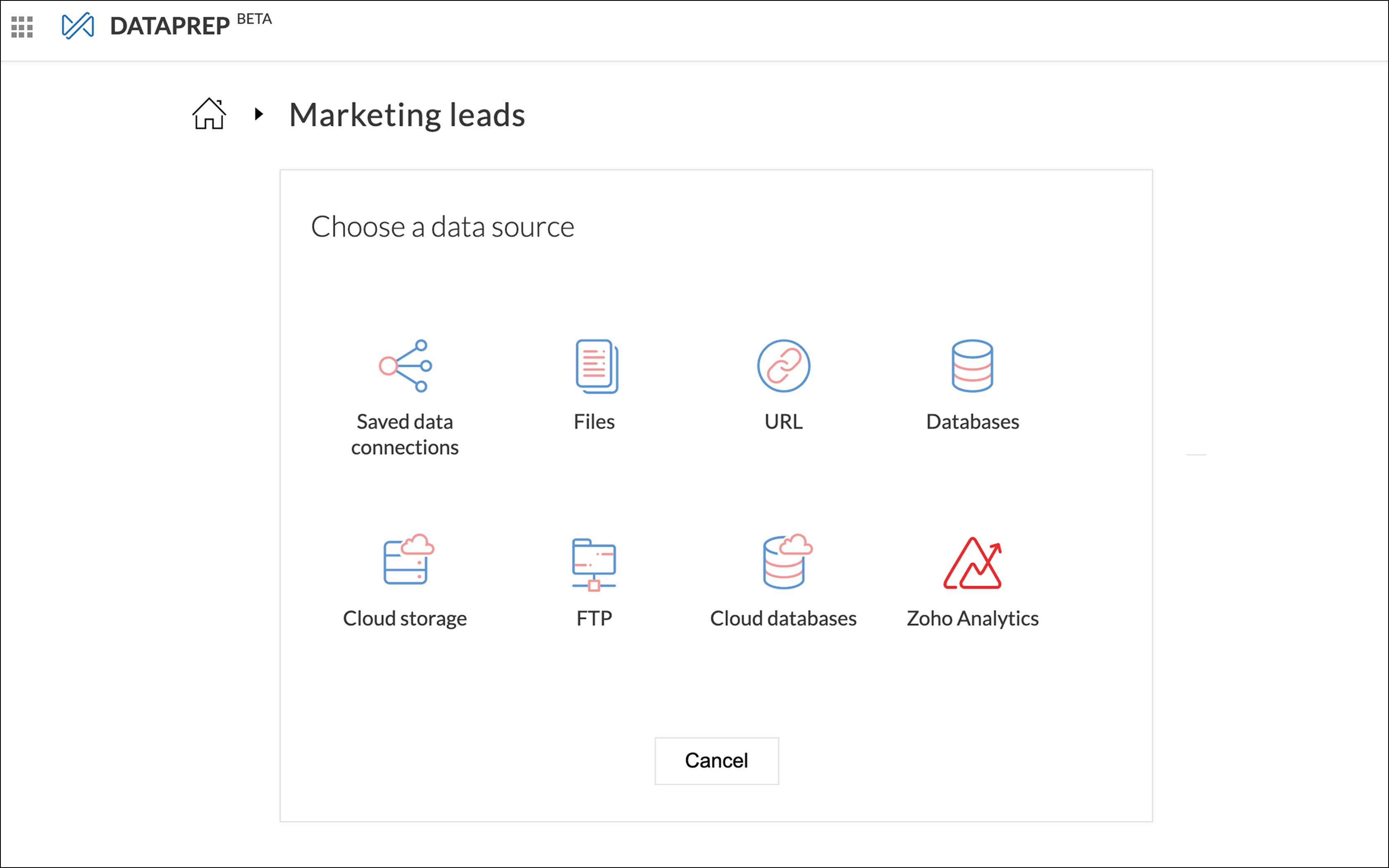 Import in Zoho DataPrep