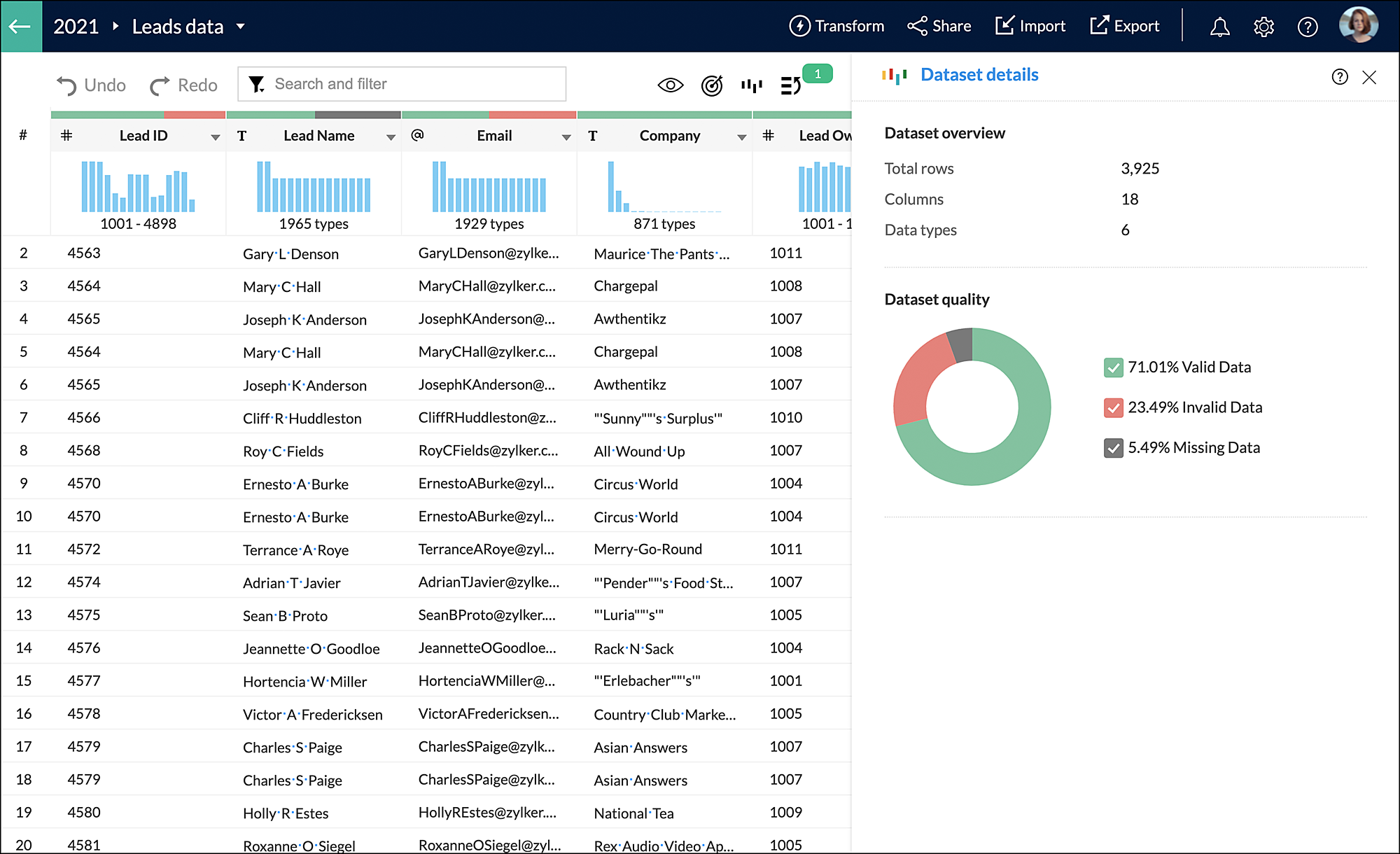 Zoho DataPrep - Studio