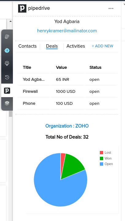 Add and check deal sizes from within the ticket window.