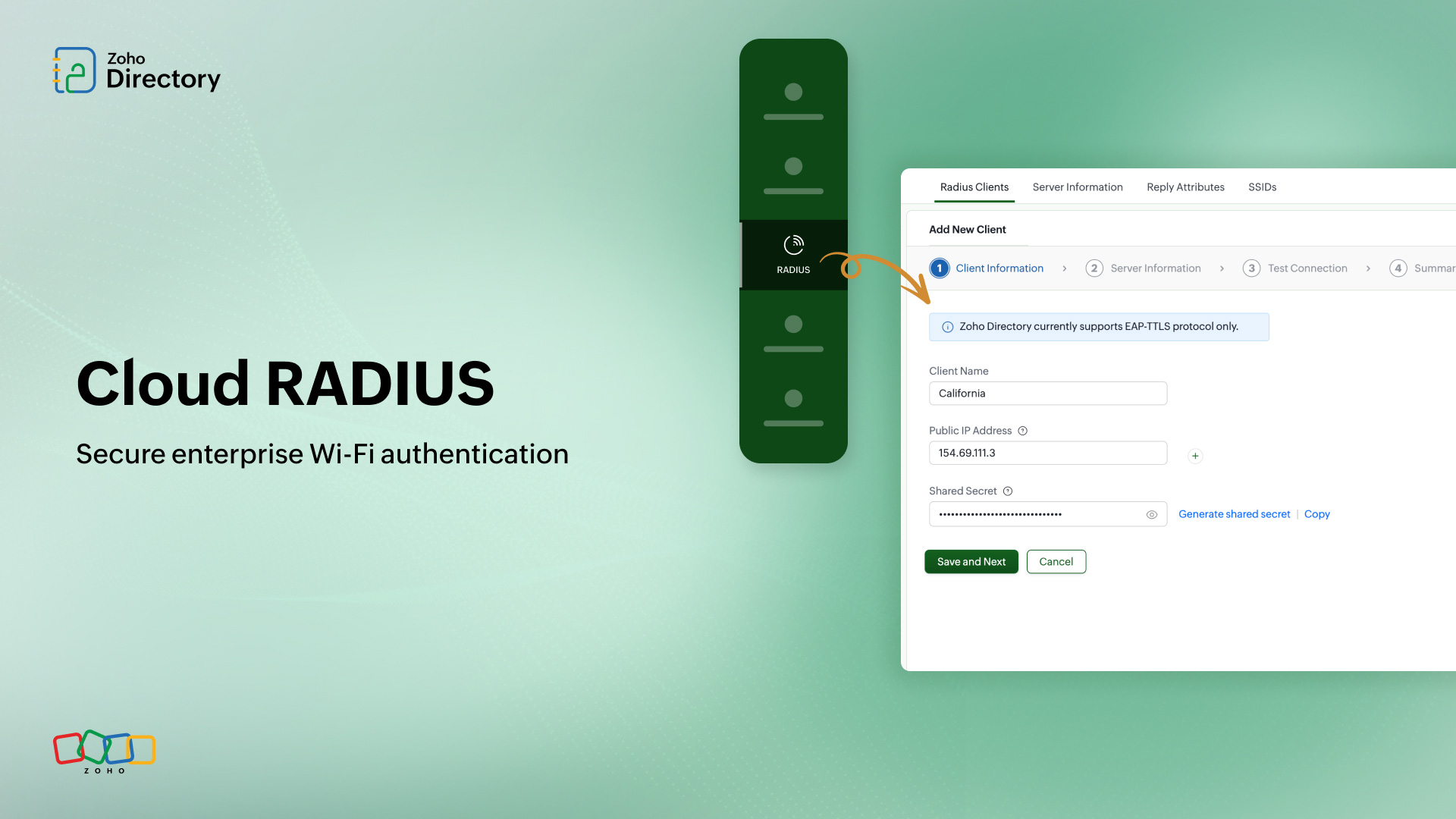 Zoho Directory Cloud RADIUS