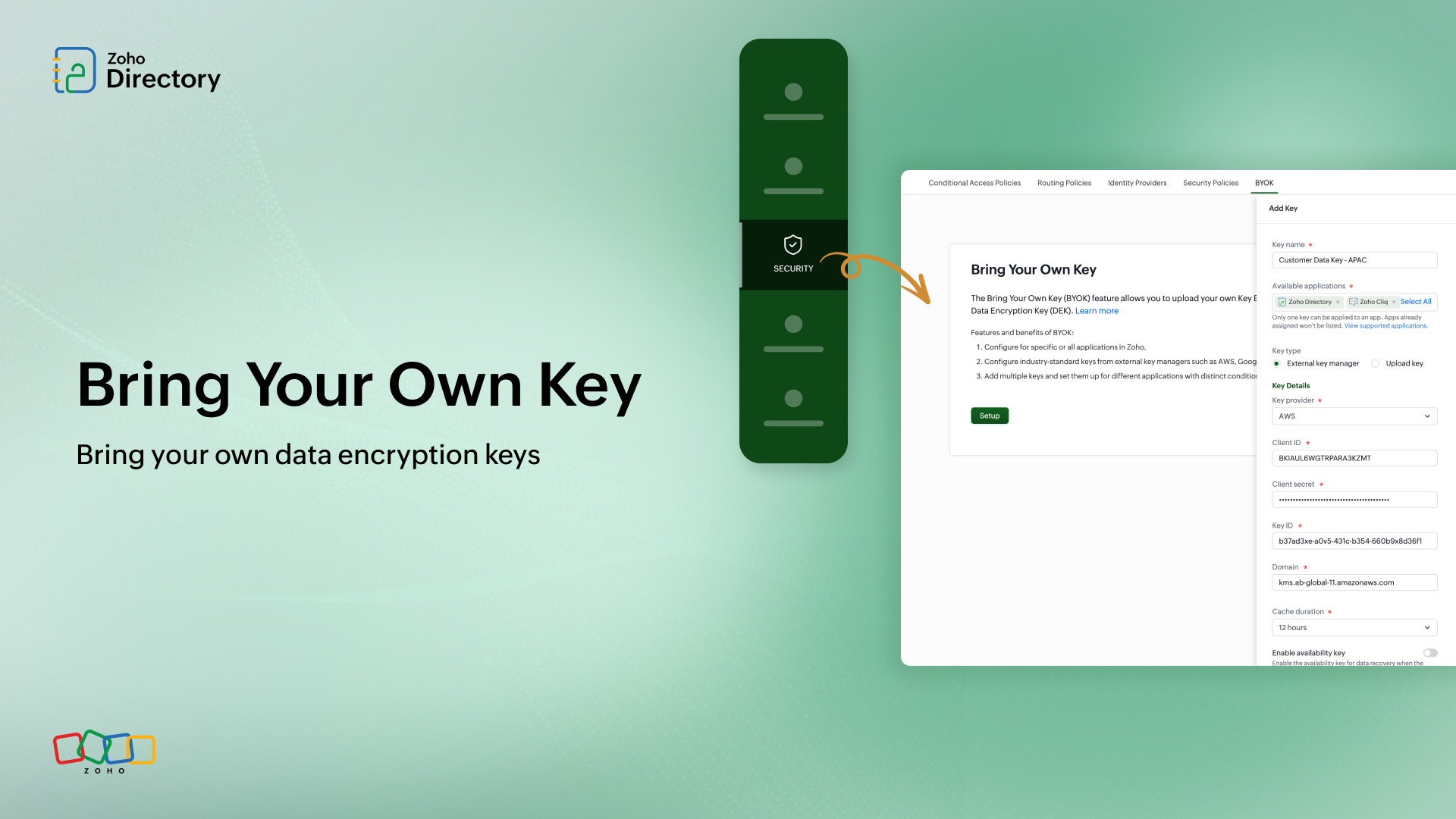 Zoho Directory Bring Your Own Key (BYOK)