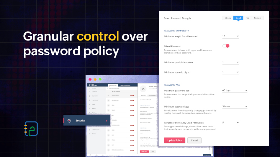 Set up Secure password policies with Zoho Directory