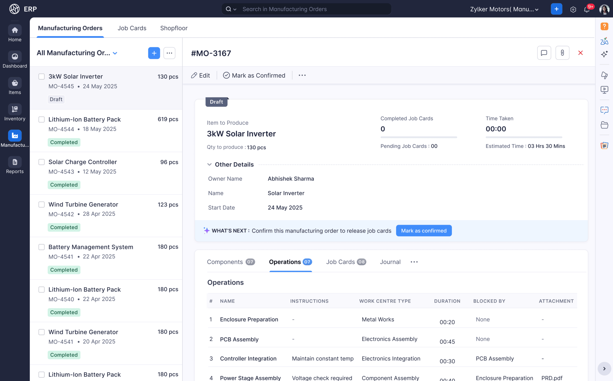 ERP software for manufacturing