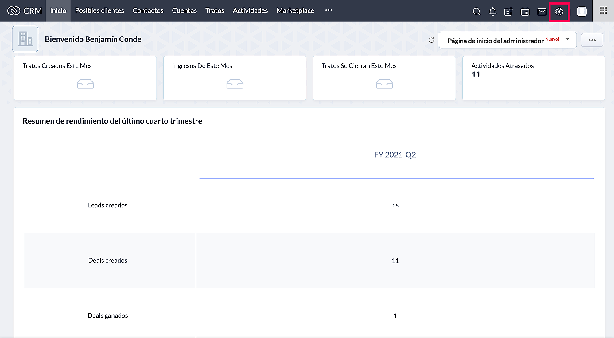 configuracion zoho crm