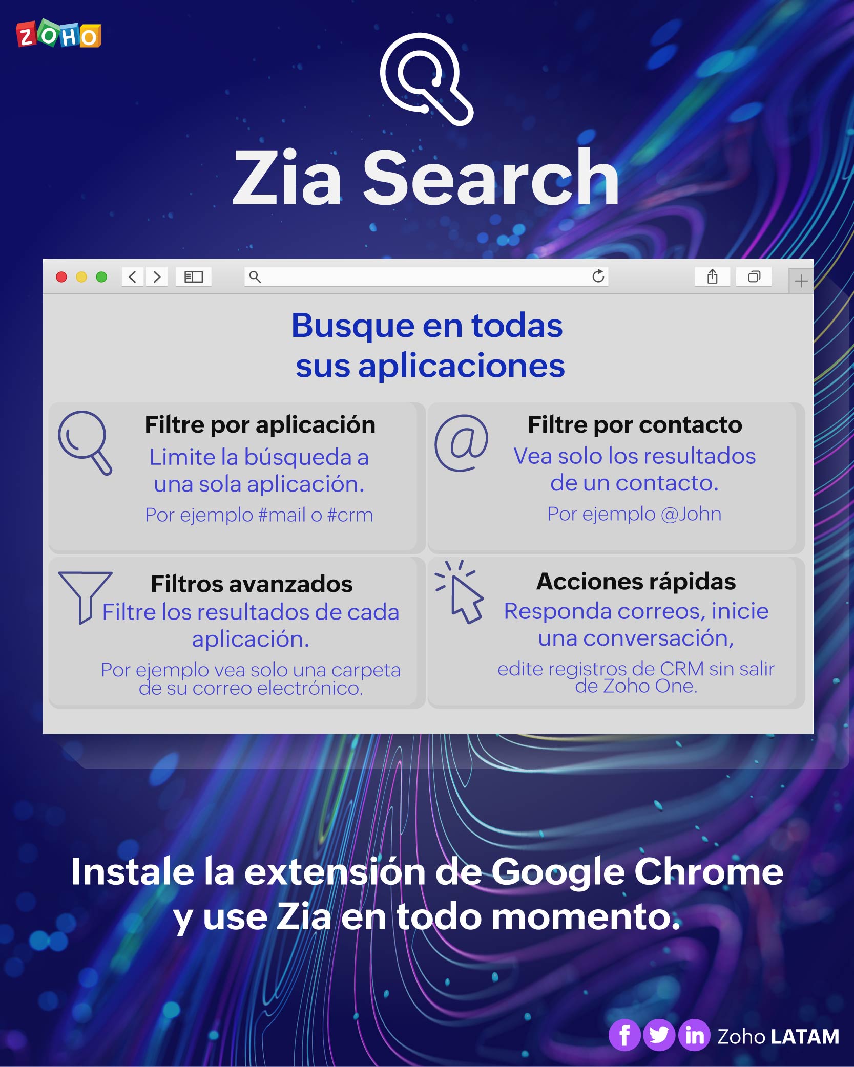 Zia Search Inteligencia artificial en Zoho One