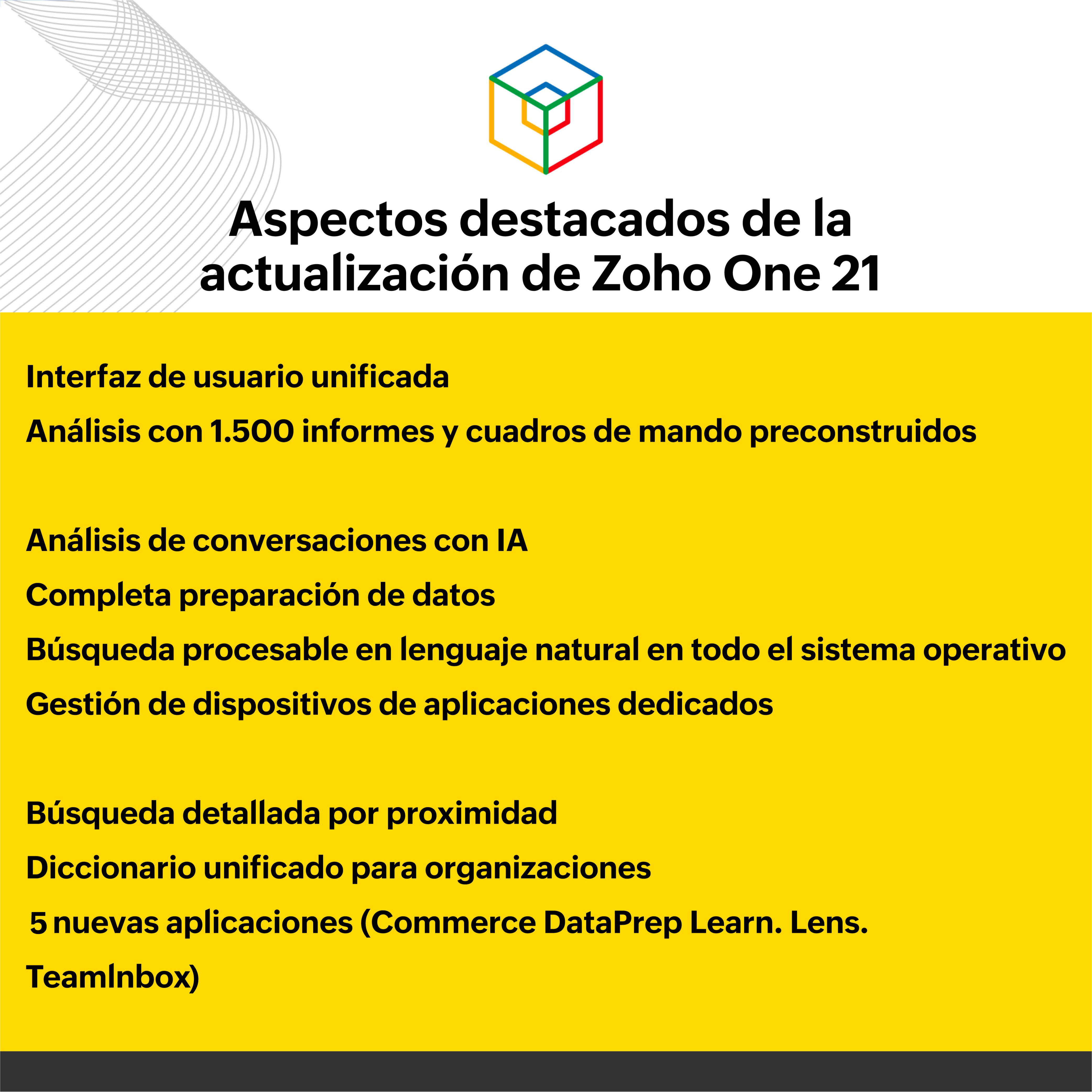 actualizaciones Zoho One 2021