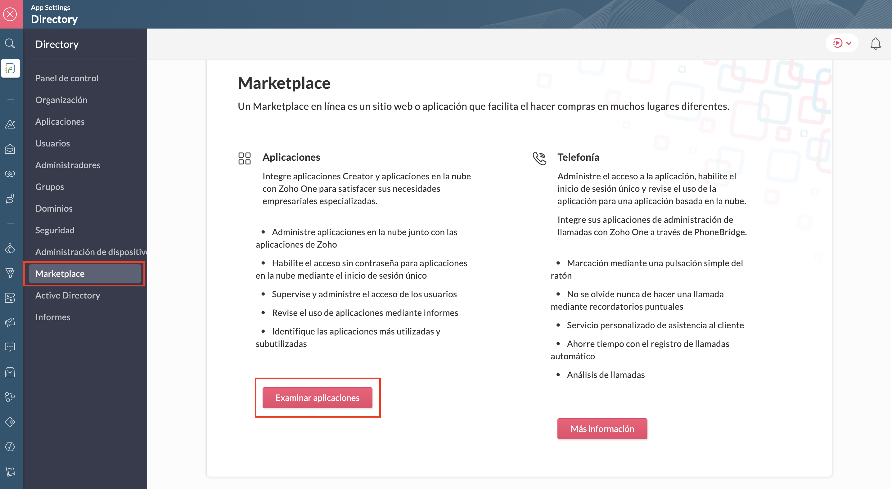 marketplace zoho one