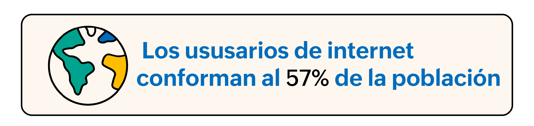 los usuarios de internet conforman al 57% de la población