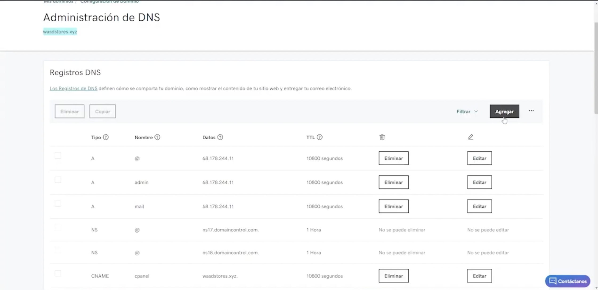 añadir registro dns zoho mail