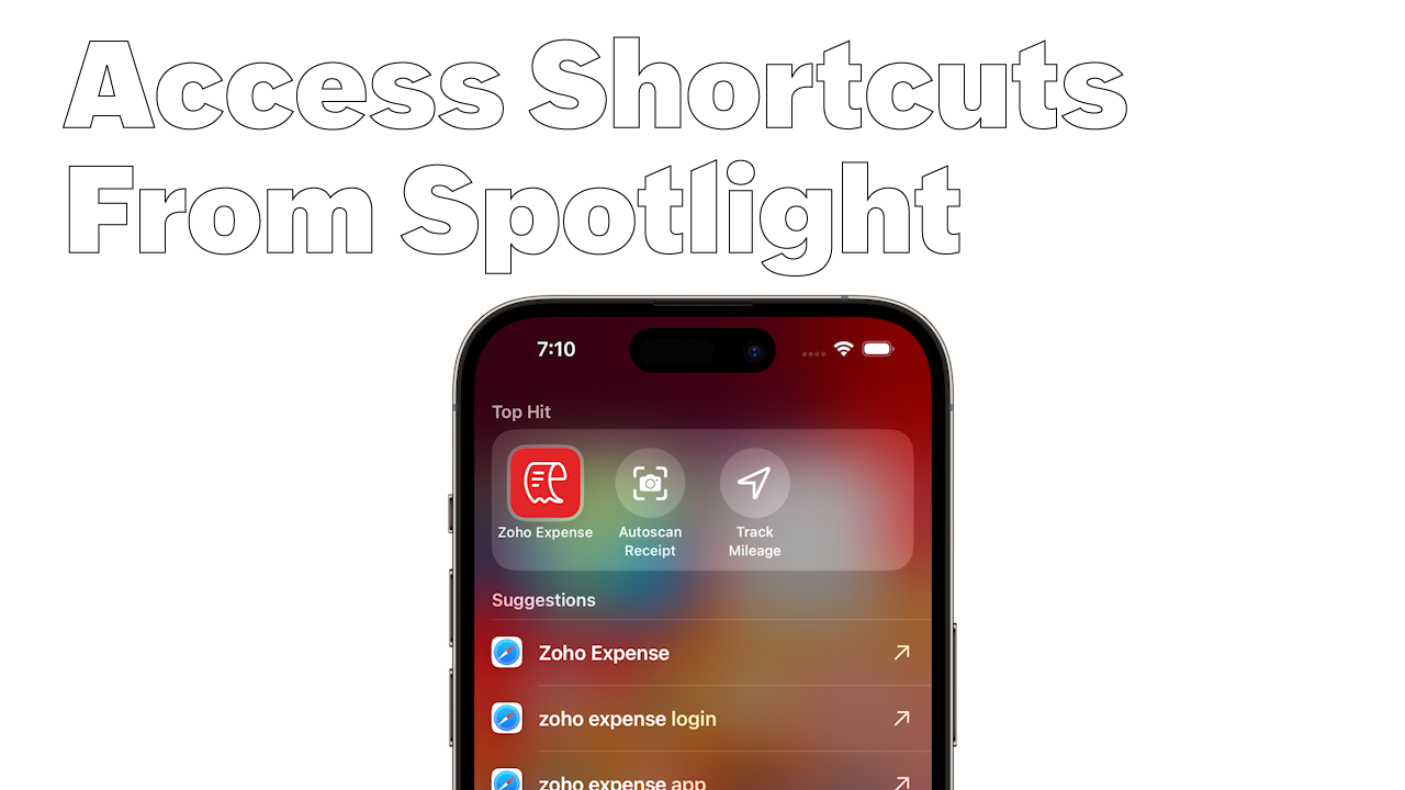 Access shortcuts from Spotlight