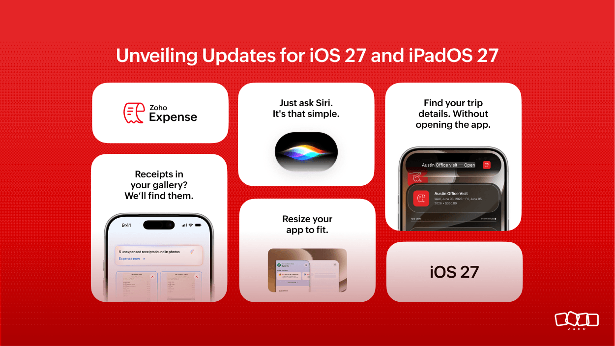 New iOS, New Intelligence: Zoho Expense on iOS 27 and iPadOS 27