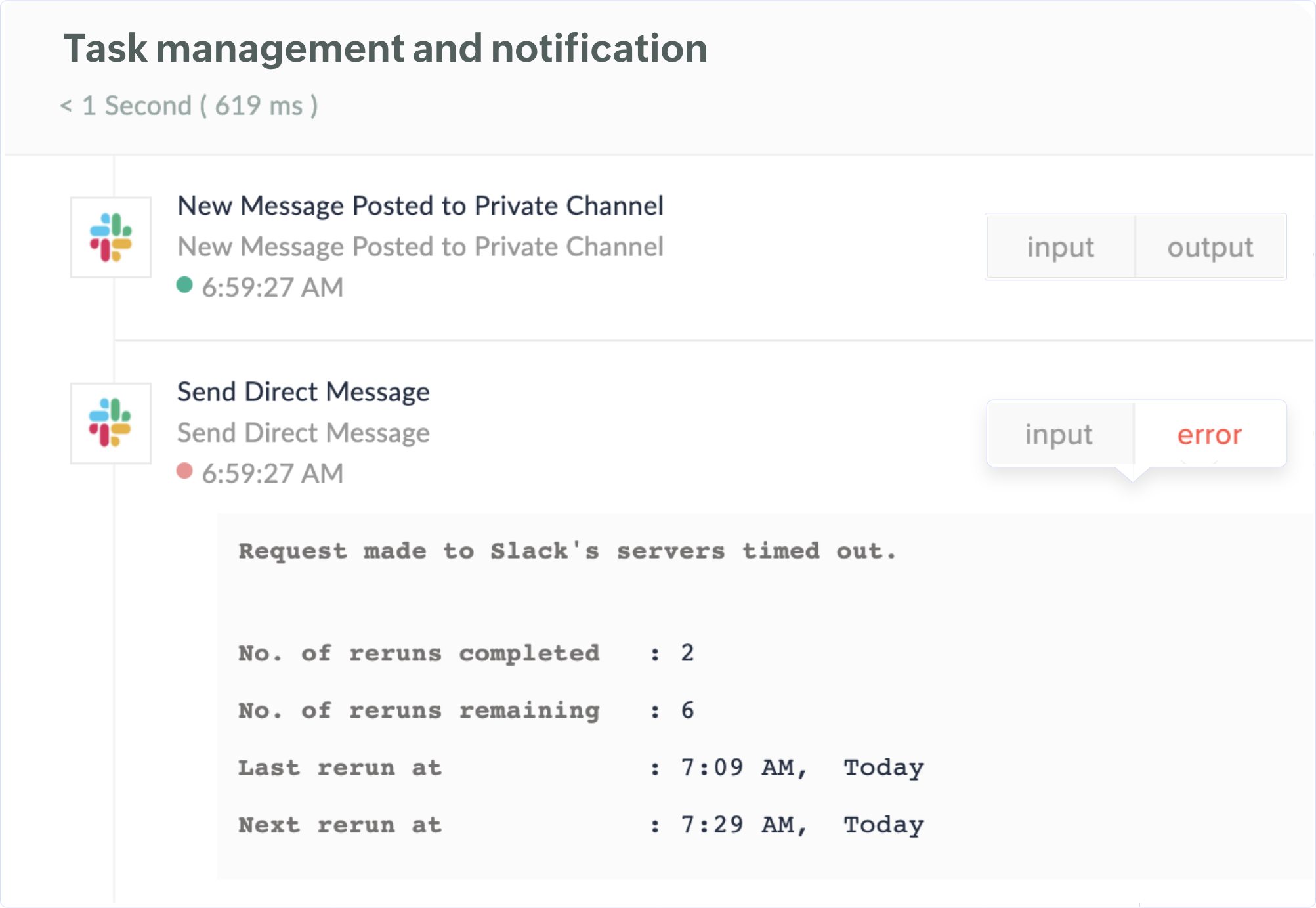 Zoho Flow auto-rerun failed tasks