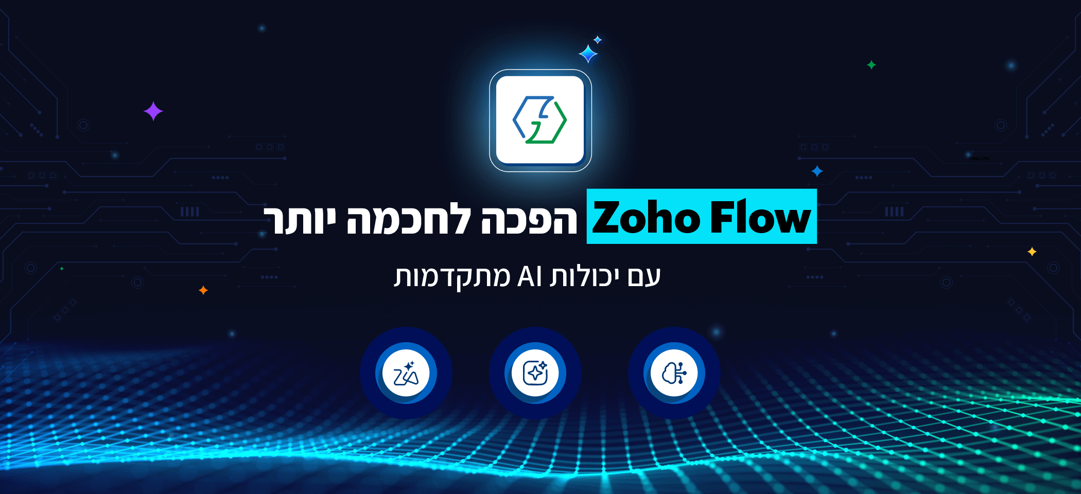 חדש ב-Zoho Flow: יכולות AI מובנות לבניית ואוטומציה של זרימות עבודה
