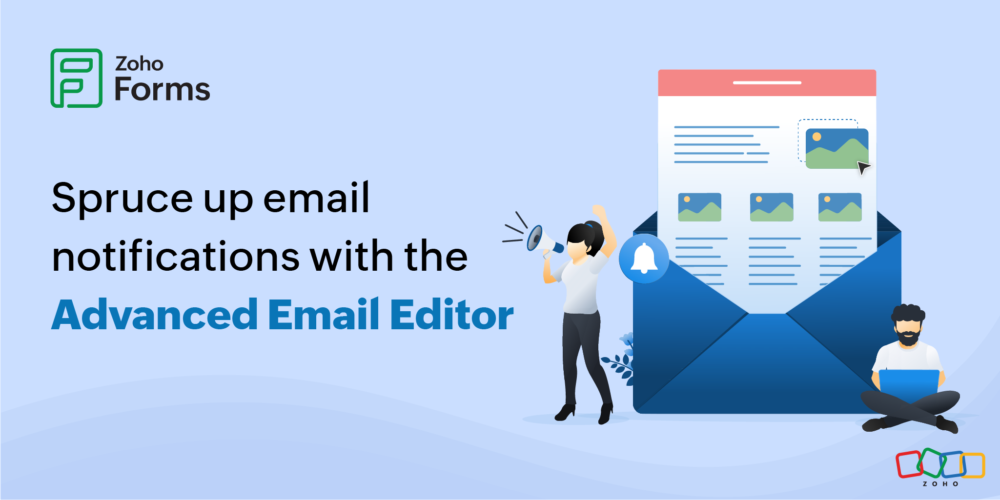 advanced email editor for zoho forms email notifications