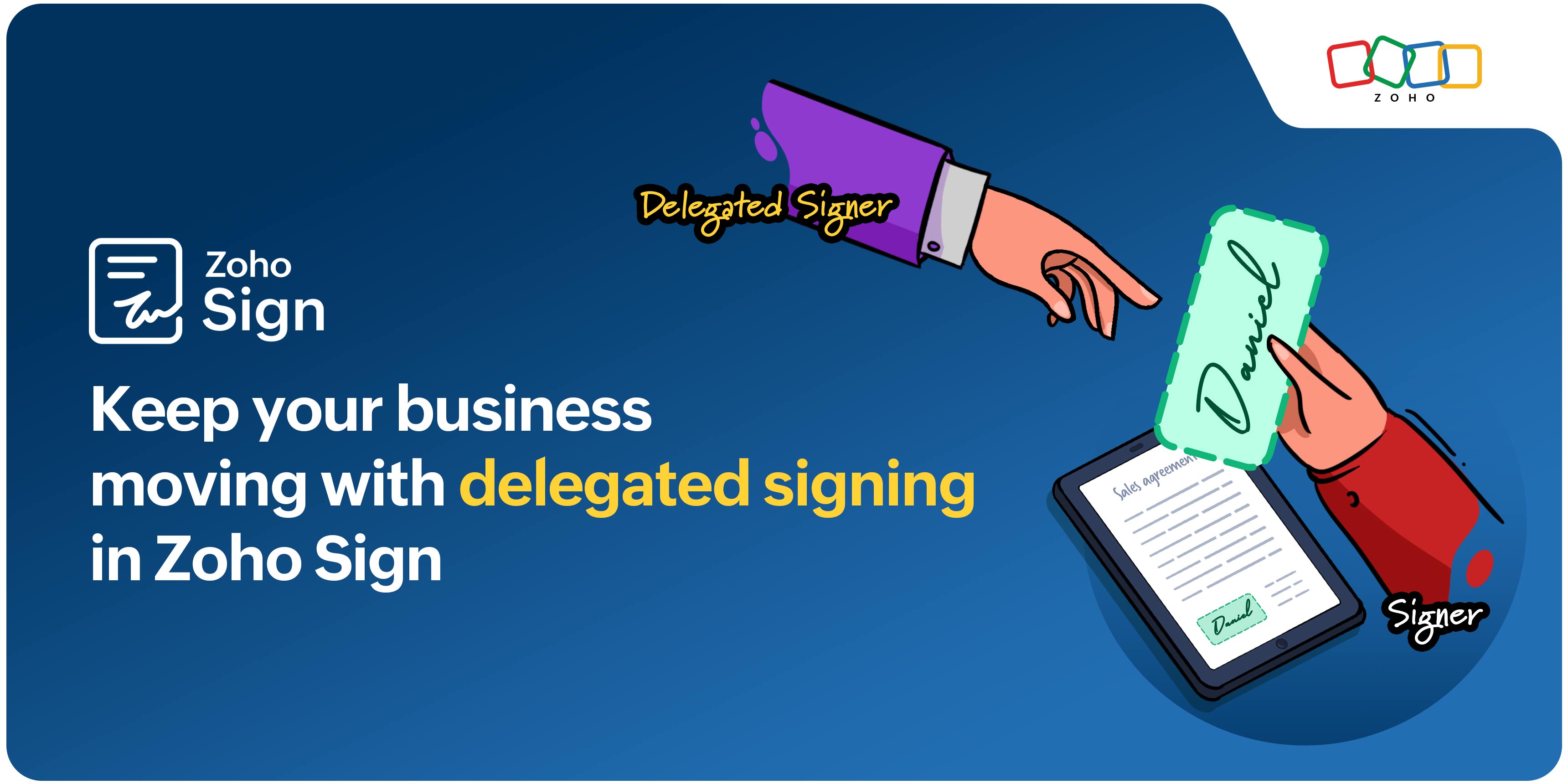 Keep your business moving with delegated signing in Zoho Sign