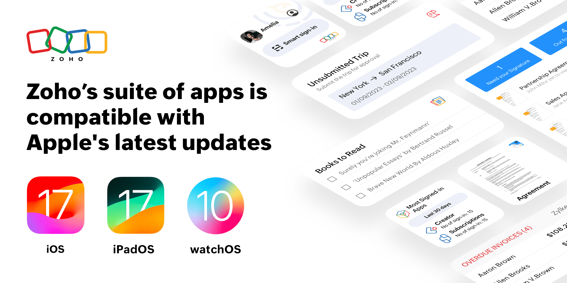 Zoho’s suite of apps is compatible with Apple's latest updates