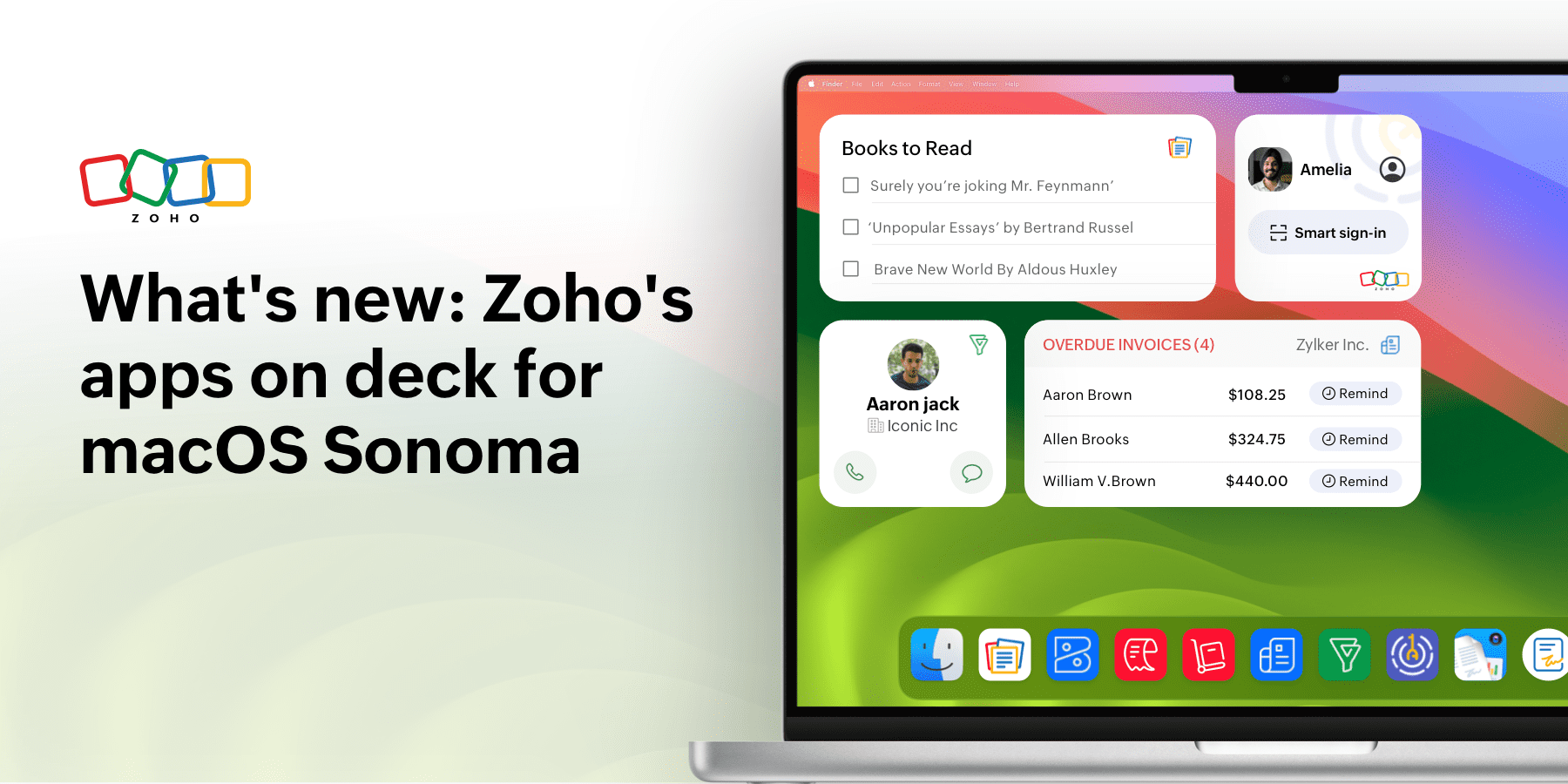 What's new: Zoho's apps on deck for macOS Sonoma